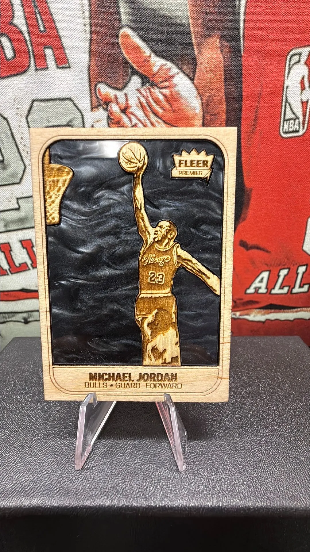 Product image for Michael Jordan Black ivory wood card custom rookie rare