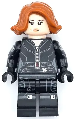 Product image for Black Widow - Black Jumpsuit, Dark Orange Short Hair, Printed Legs, Printed Arms