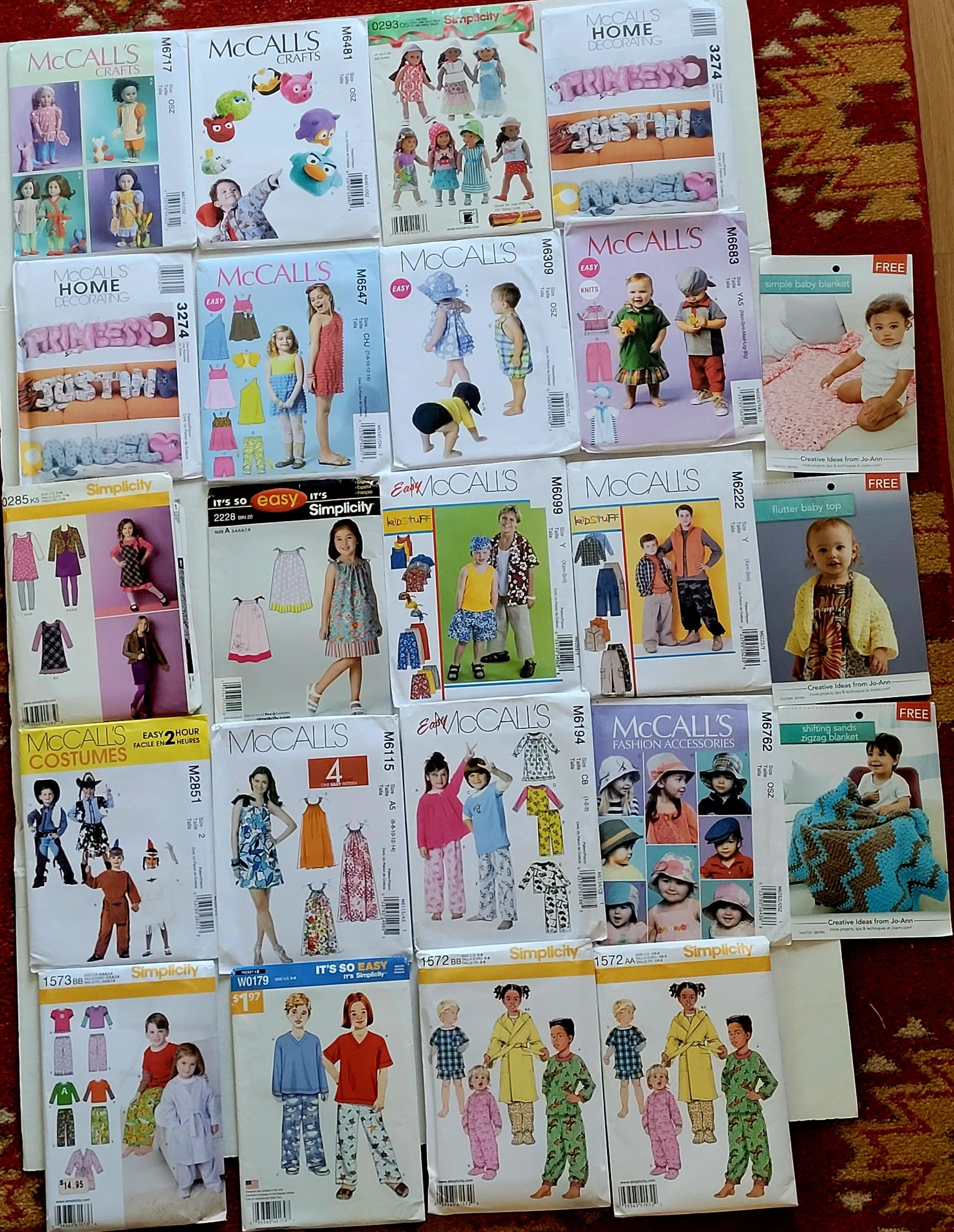 Product image for NOS (Lot Of 23) Bundle Simplicity/McCall's Assorted Patterns Children’s/Babies/Dolls. See Pics. The 
