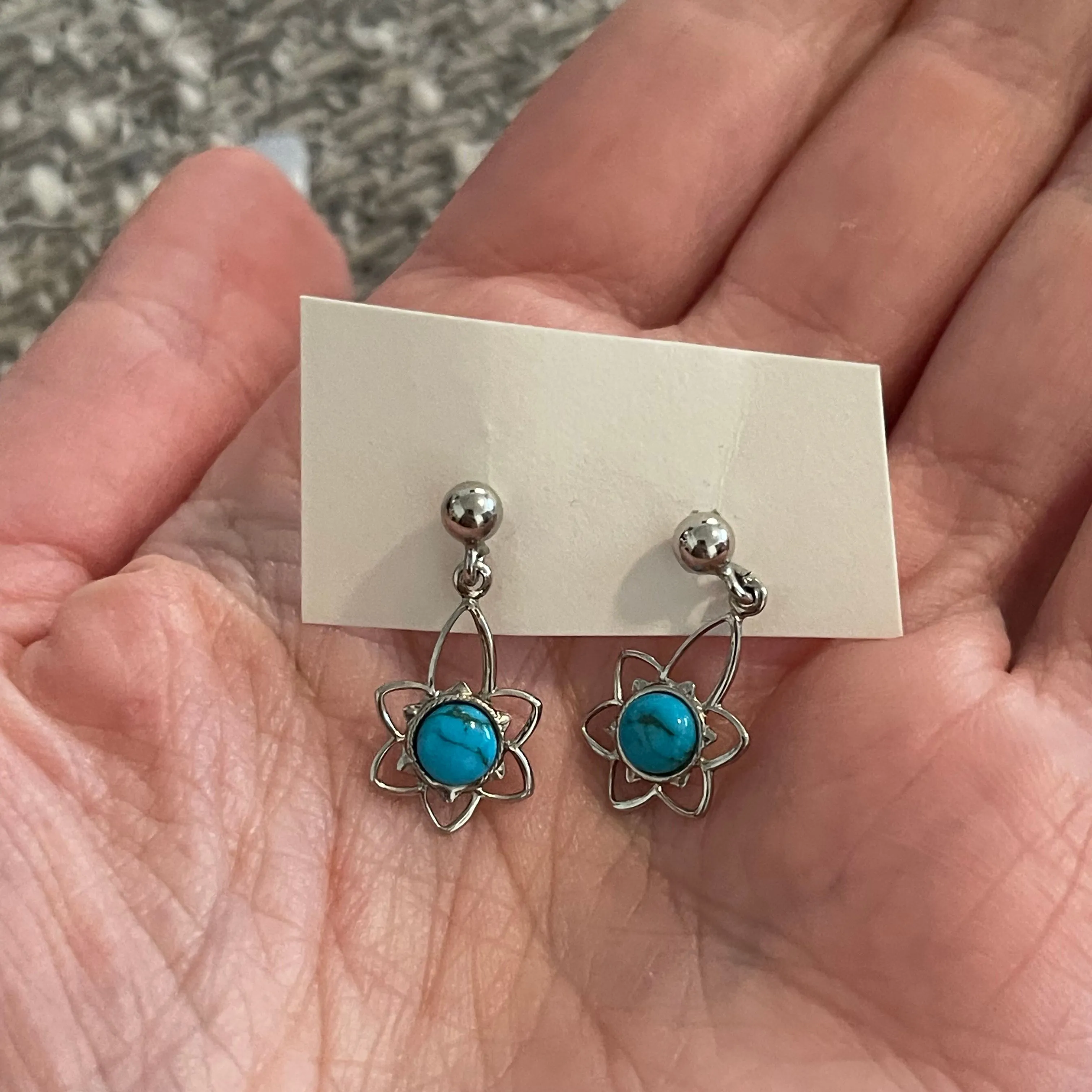 Product image for Turquoise floral earrings