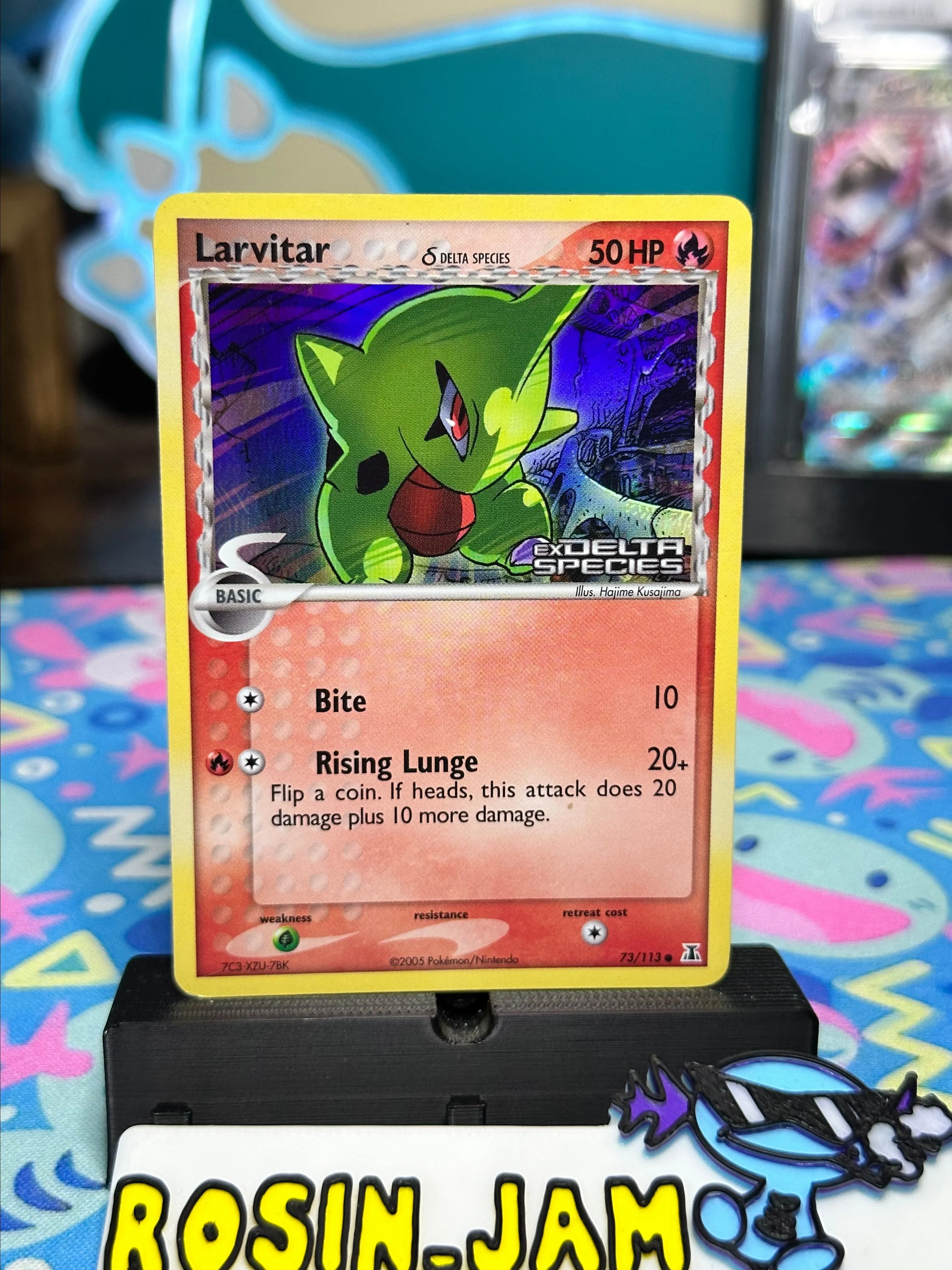 Product image for Larvitar #37 ex Delta Species stamped holo