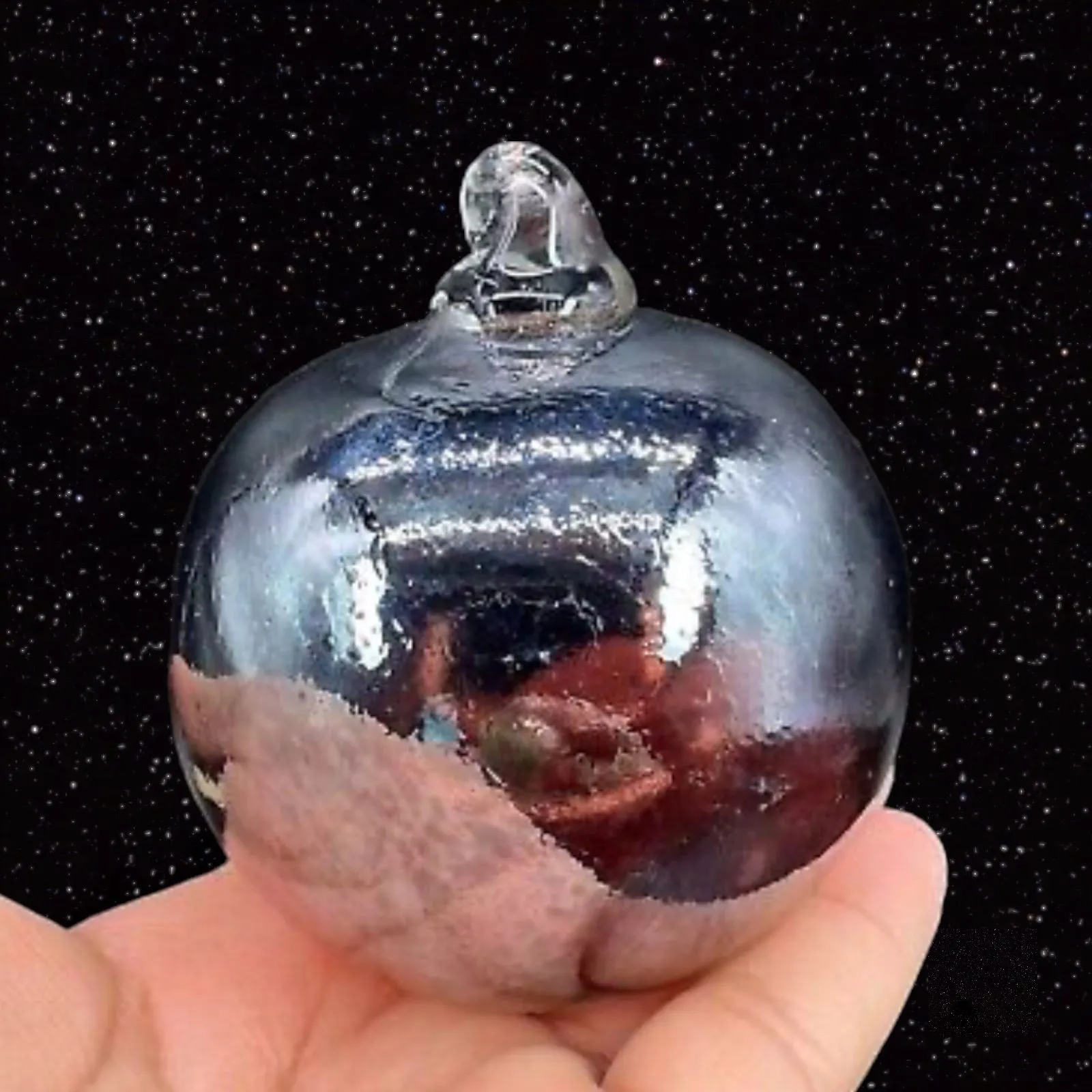 Product image for Hand Made Art Glass Ornament Orb Christmas Chrome Purple Ornament Glass HandMade