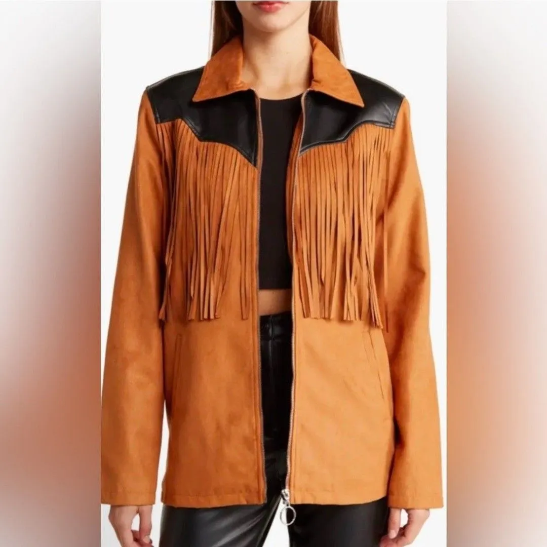 Product image for 58.WE WORE WHAT FRINGE WESTERN JACKET SIZE M NWT 