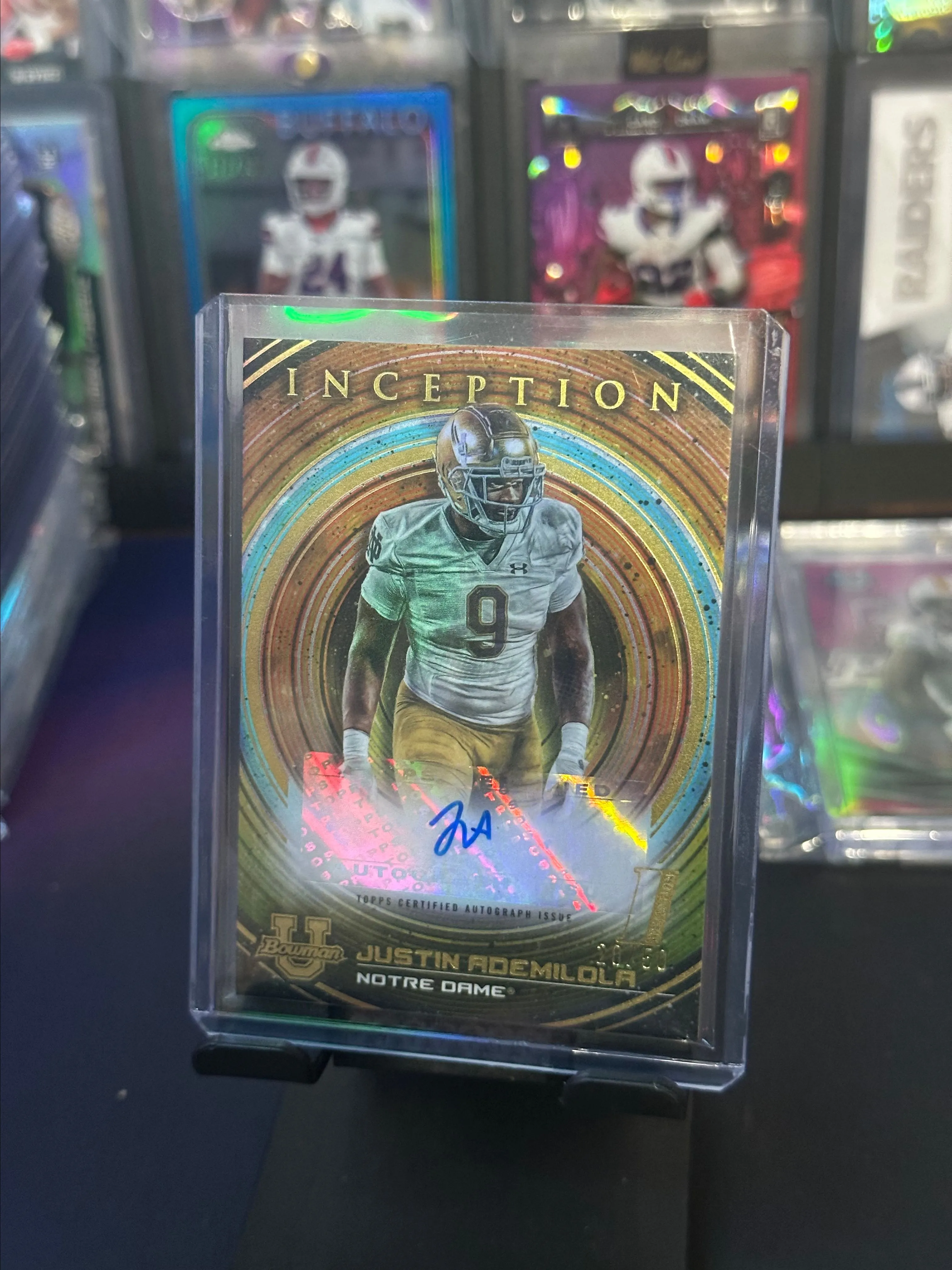 Product image for JUSTIN ADEMILOLA 2023 INCEPTION AUTO /50 NOTRE DAME