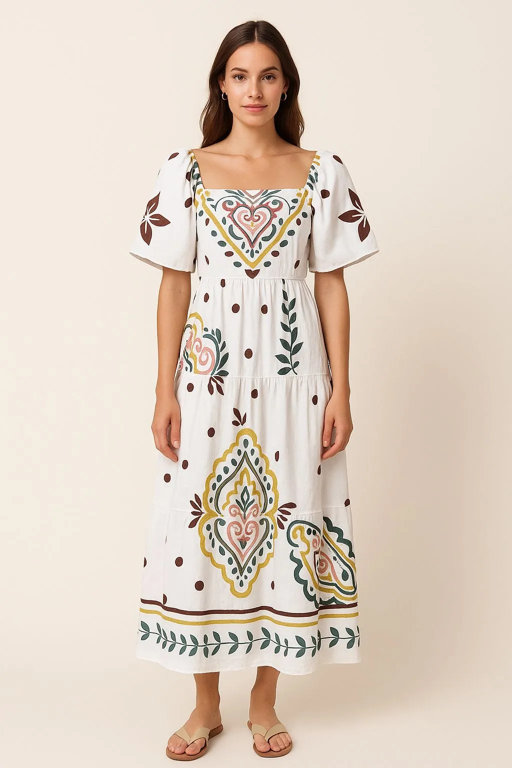 Product image for 256. Cotton Elegant White Bohemian Dress