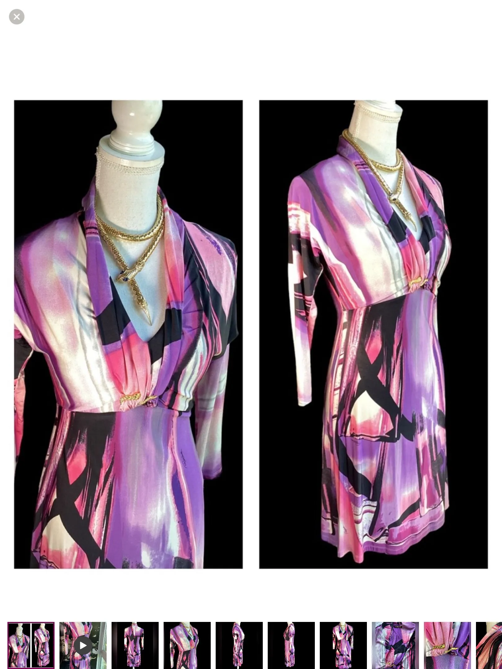 Product image for Roberto Cavalli Silk Long Sleeve Dress