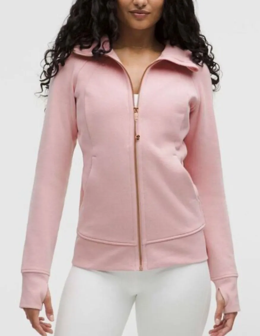 Product image for 214 Lululemon Full Zip Pink Haze/ Rose Gold Zipper Scuba Size 8