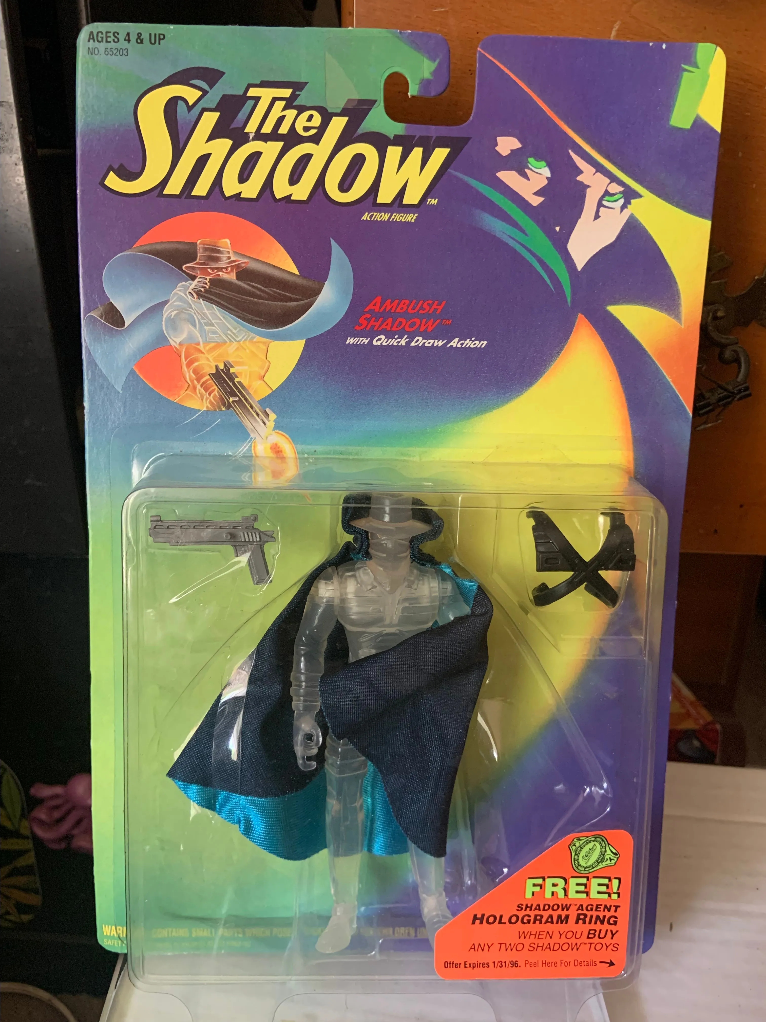 Product image for The Shadow action figure. MOC