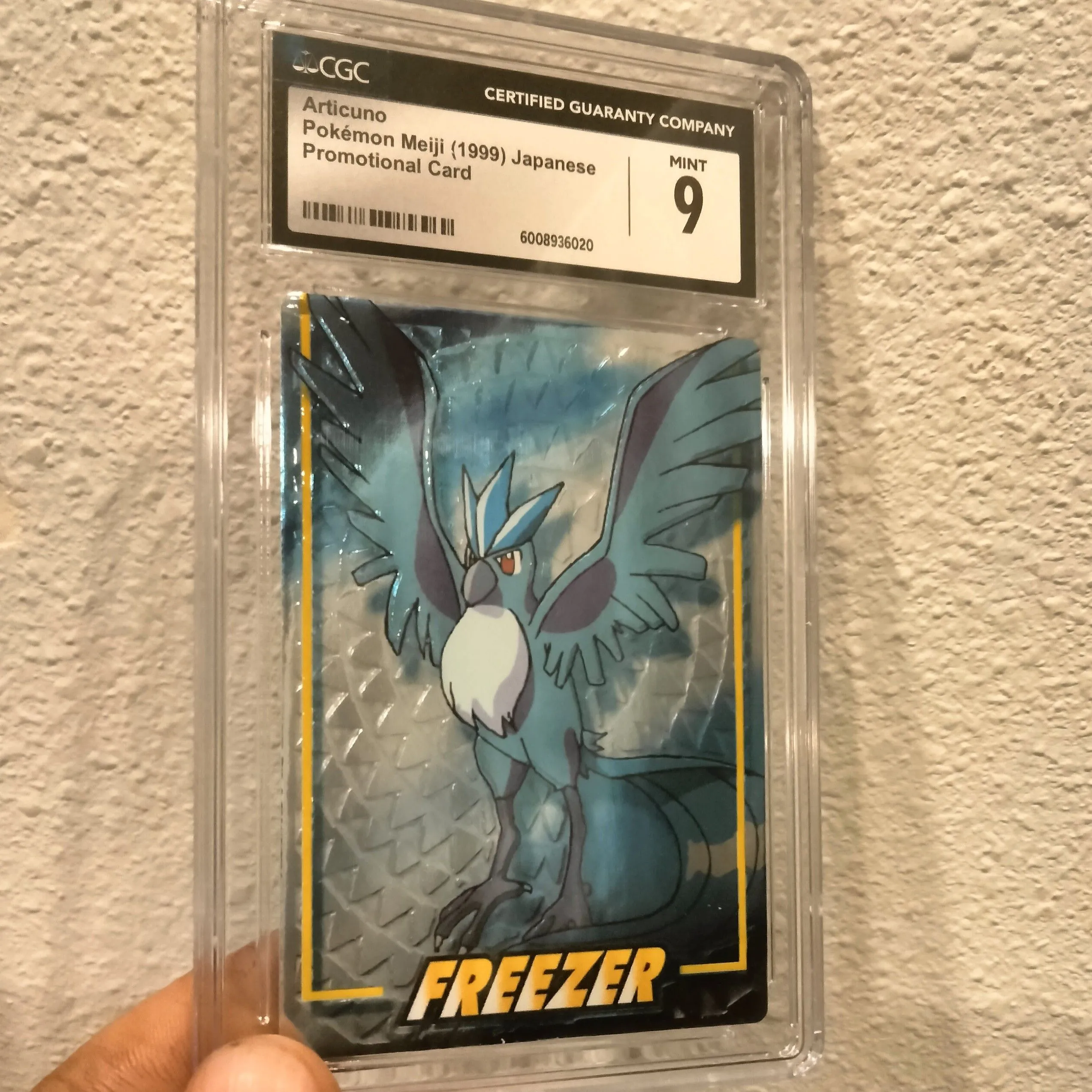 Product image for CGC mint 9 graded slab 1999 Pokemon Japanese Articuno Meiji Promo Embossed Card