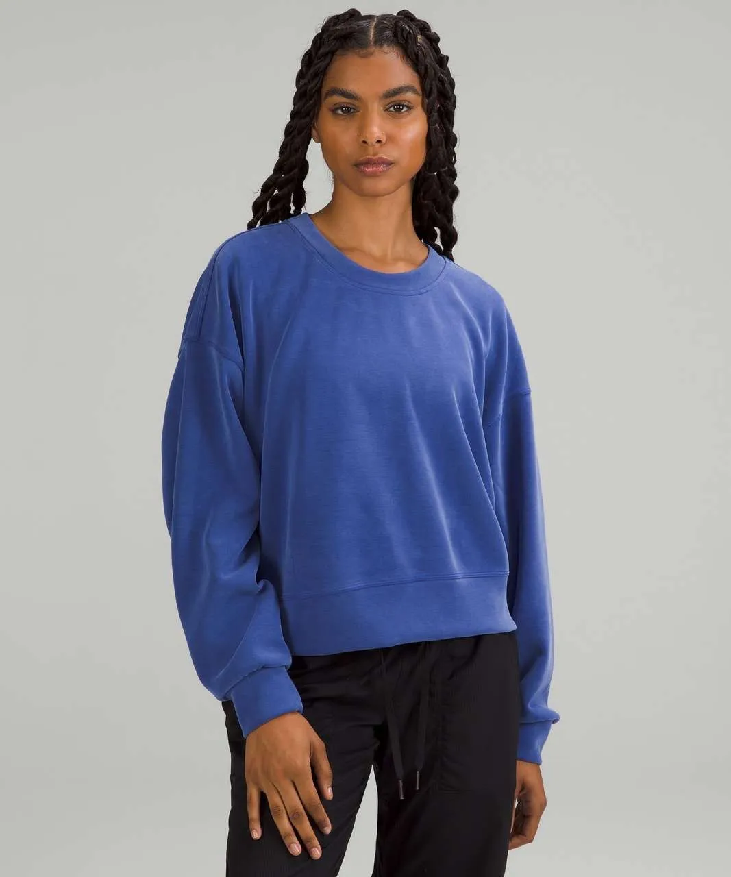 Product image for Lululemon softstreme crewneck sweatshirt size 4 psychic blue