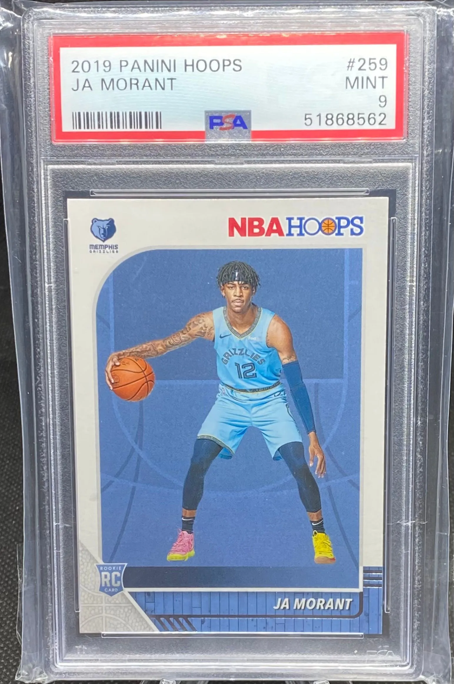Product image for JA MORANT (RC) ~ 2019-20 NBA Hoops Basketball #259 Graded PSA 9 [Memphis Grizzlies]