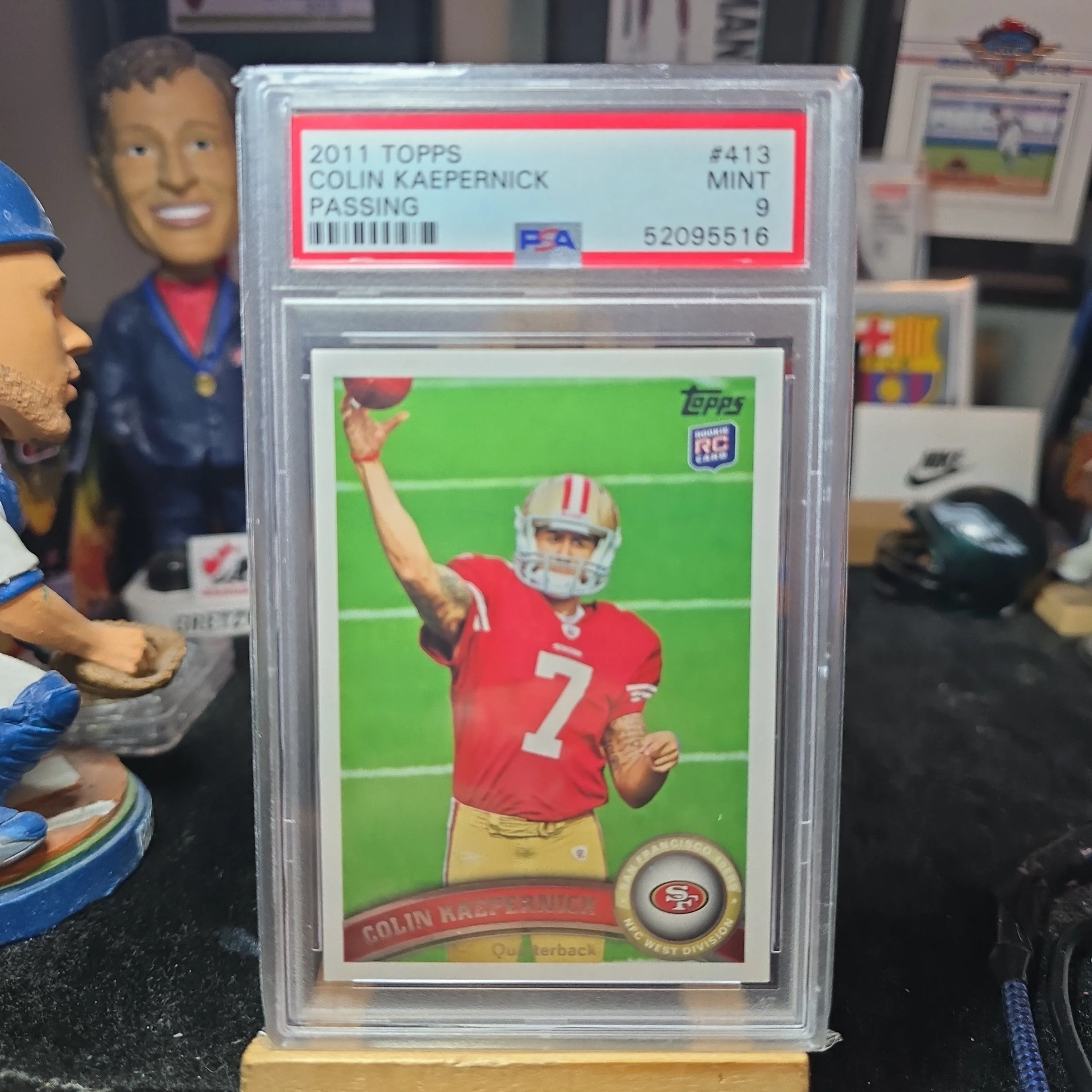 Product image for 2011 Topps Colin Kaepernick RC 413 Passing PSA MINT 9