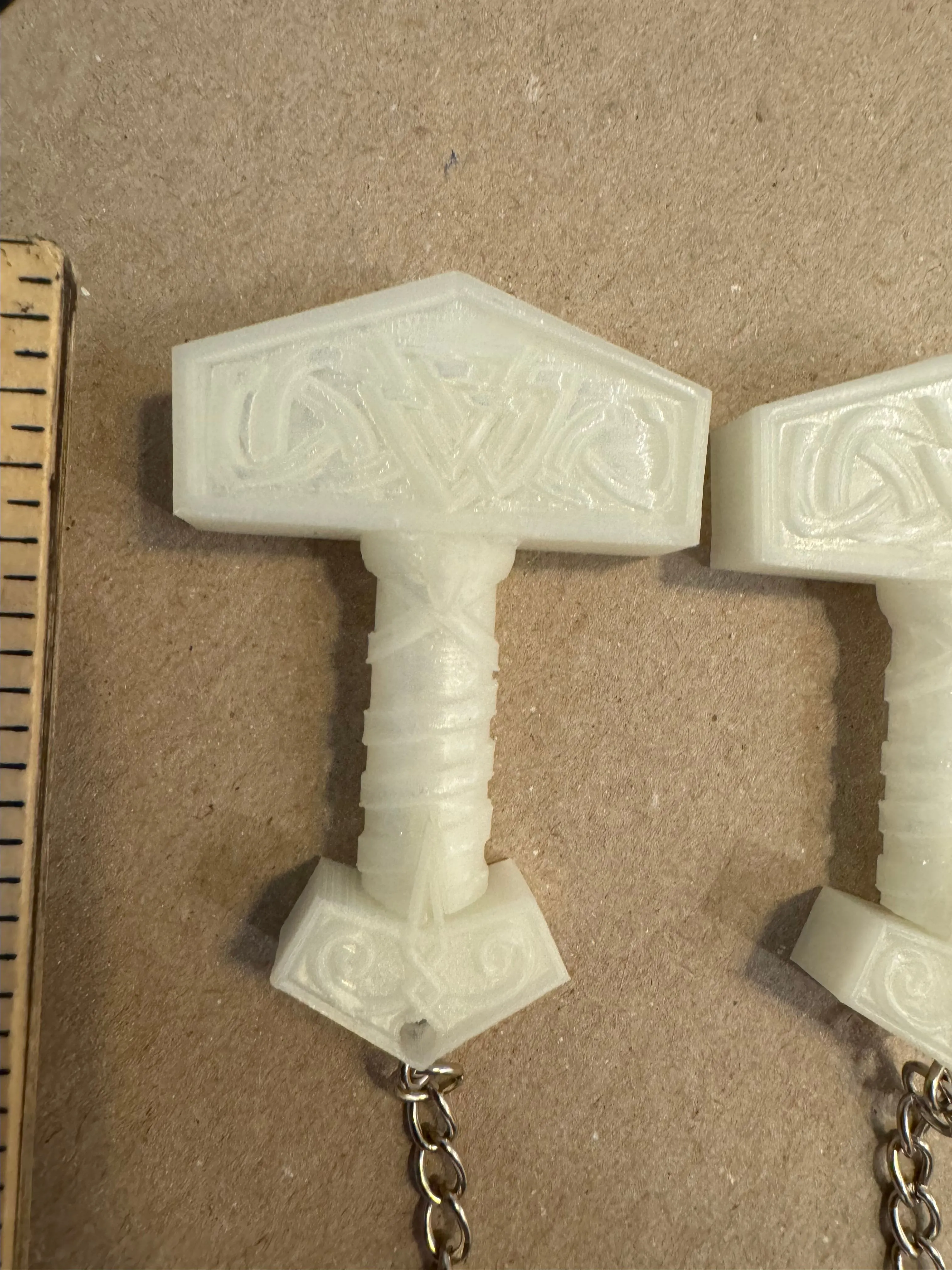 Product image for Viking Thor Hammer Keychain Glow in the Dark (Green)