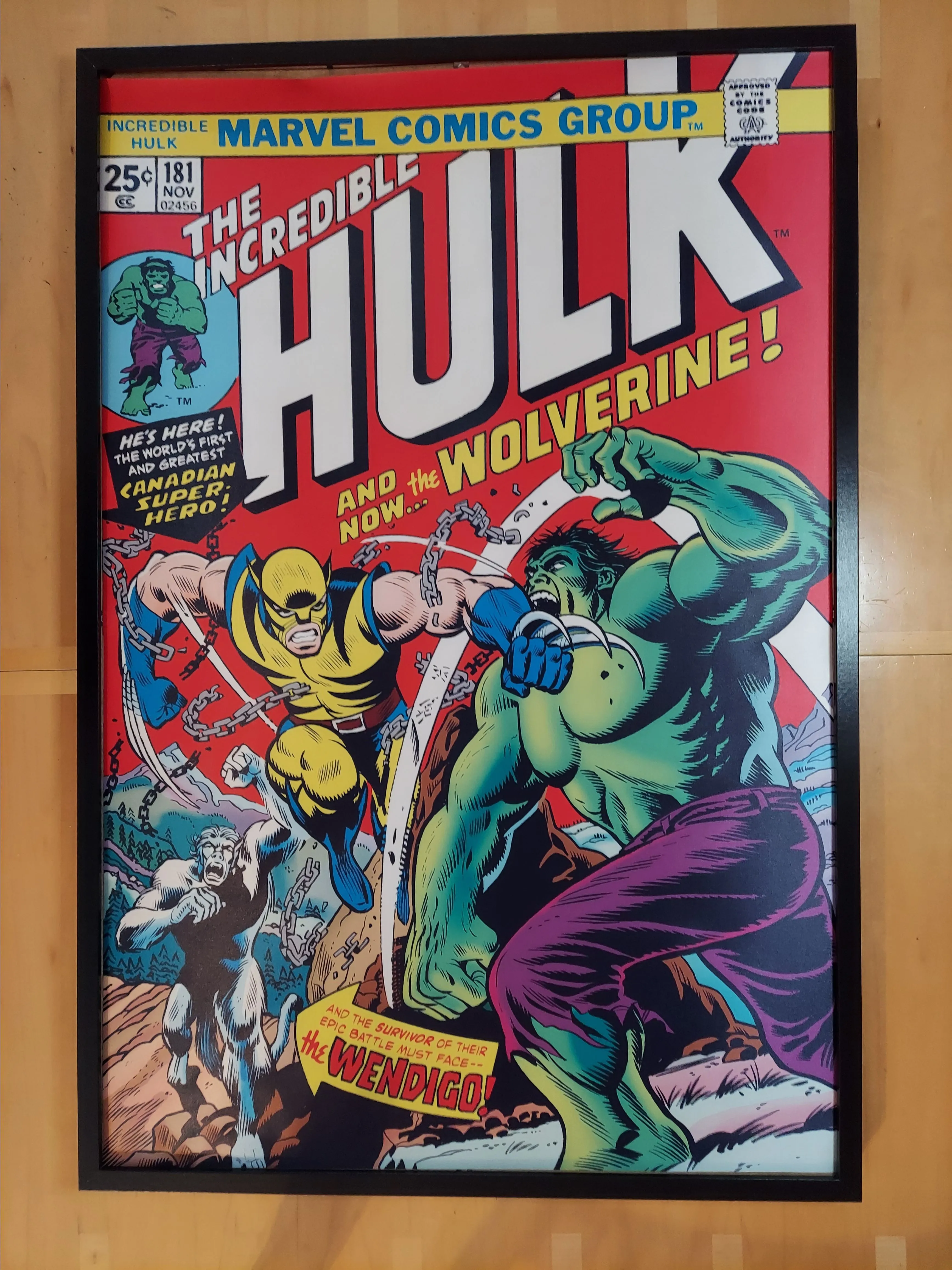 Product image for Incredible Hulk 181 Comic Cover silk canvas Fabric Poster (36" x 24")