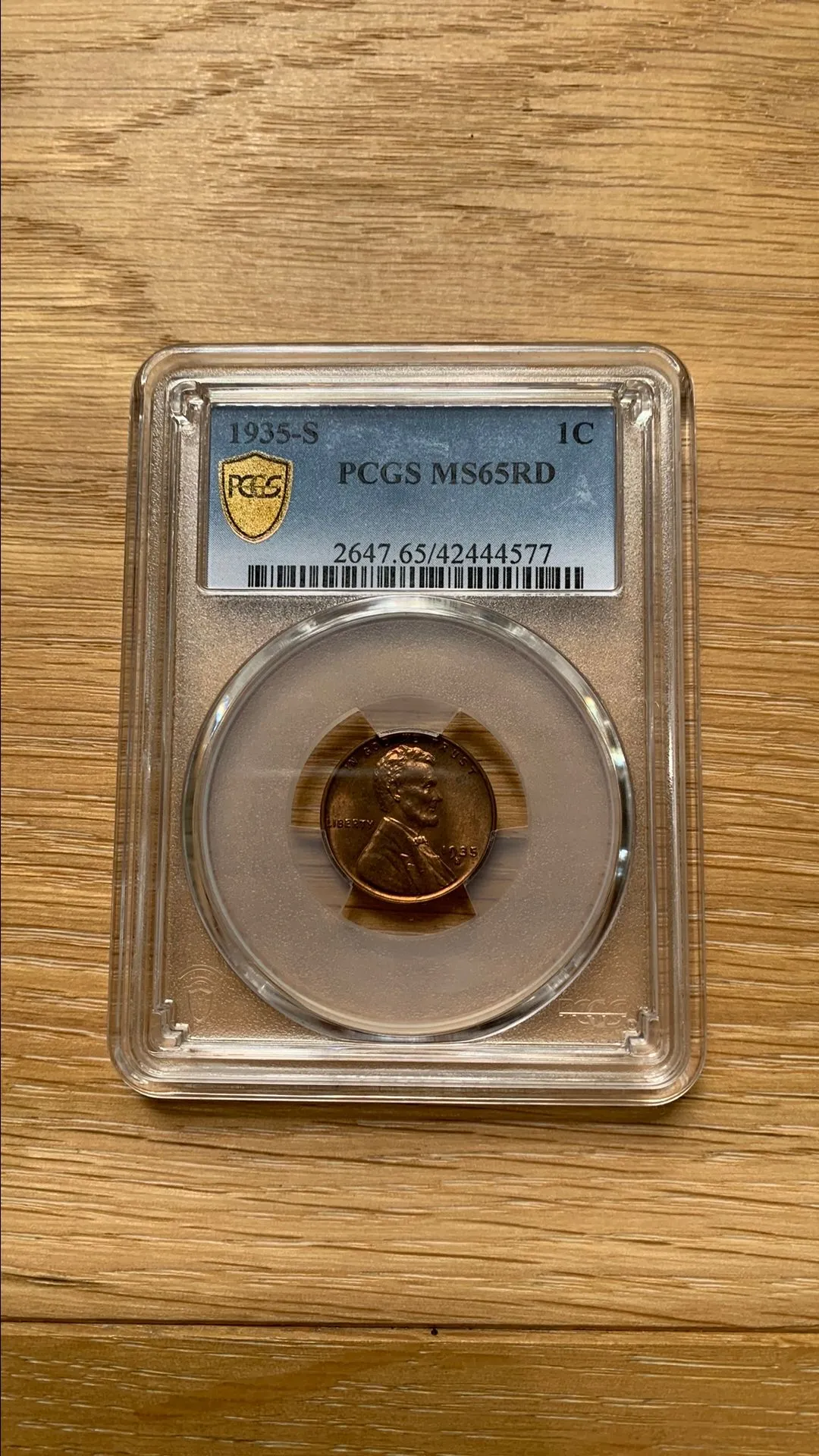 Product image for 1935-S 1C, RD MS65RD PCGS - One Cent / Penny