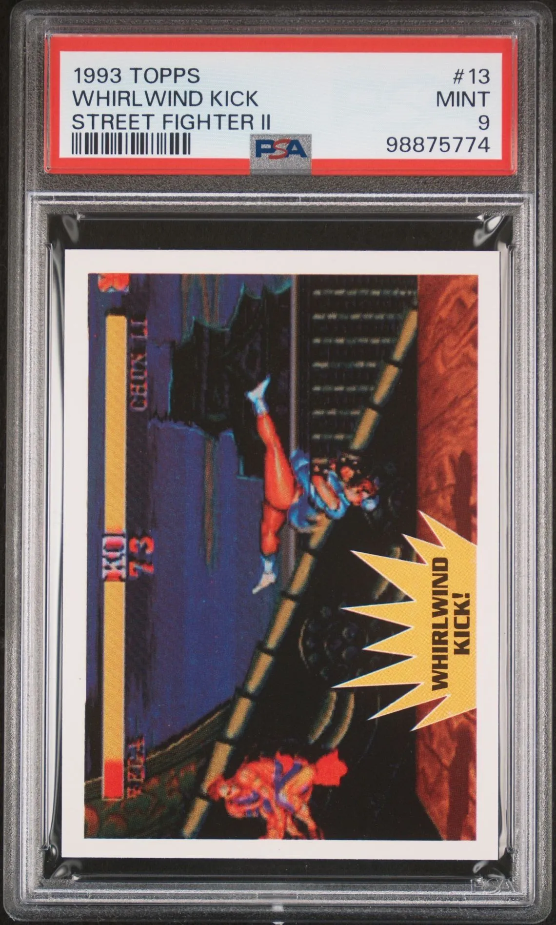 Product image for 1993 Topps Street Fighter II 13 WHIRLWIND KICK PSA 9 Mint