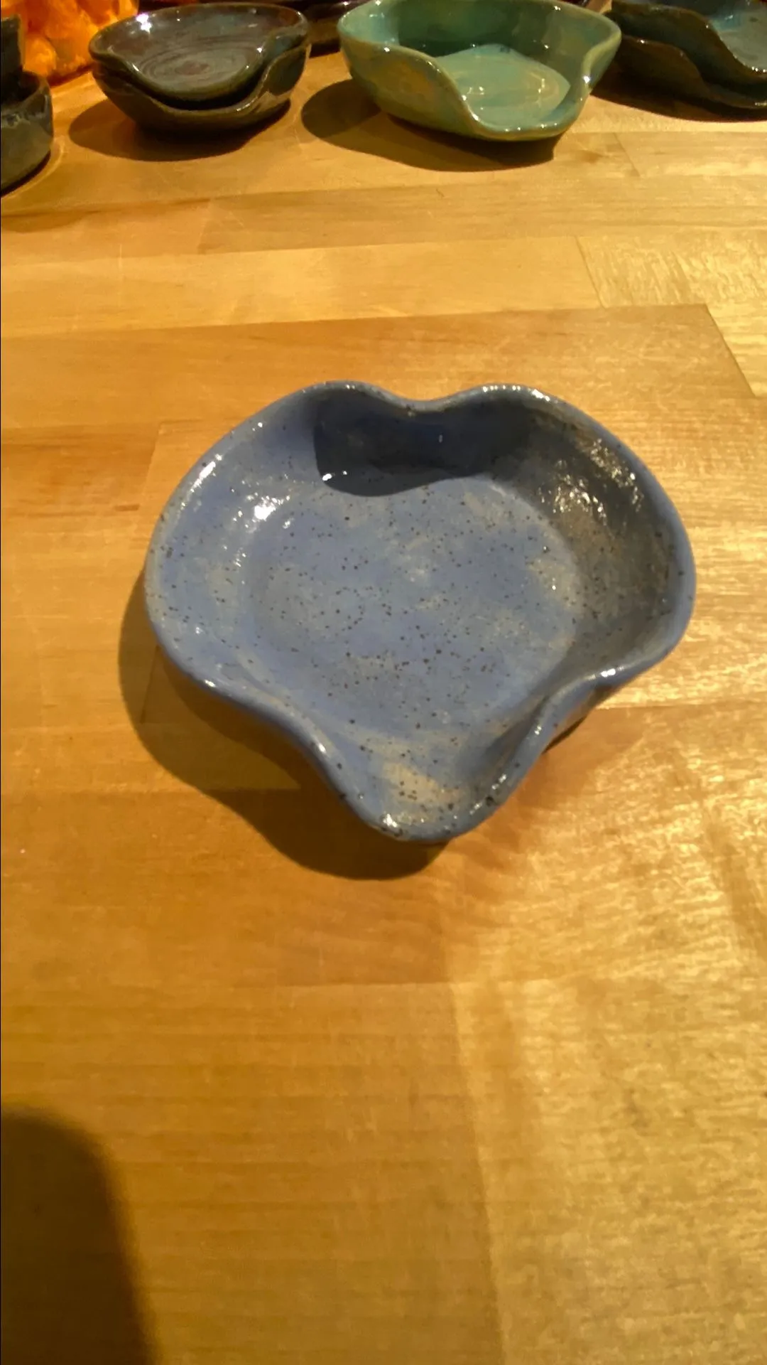 Product image for Heart Shaped Ceramic Whatnot Valet Ring Dish - Pale Purple/Blue