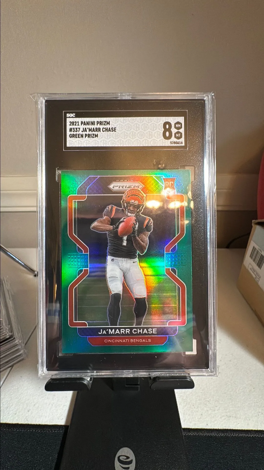 Product image for 2021 Panini Prizm Ja'Marr Chase SGC Green Prizm 8