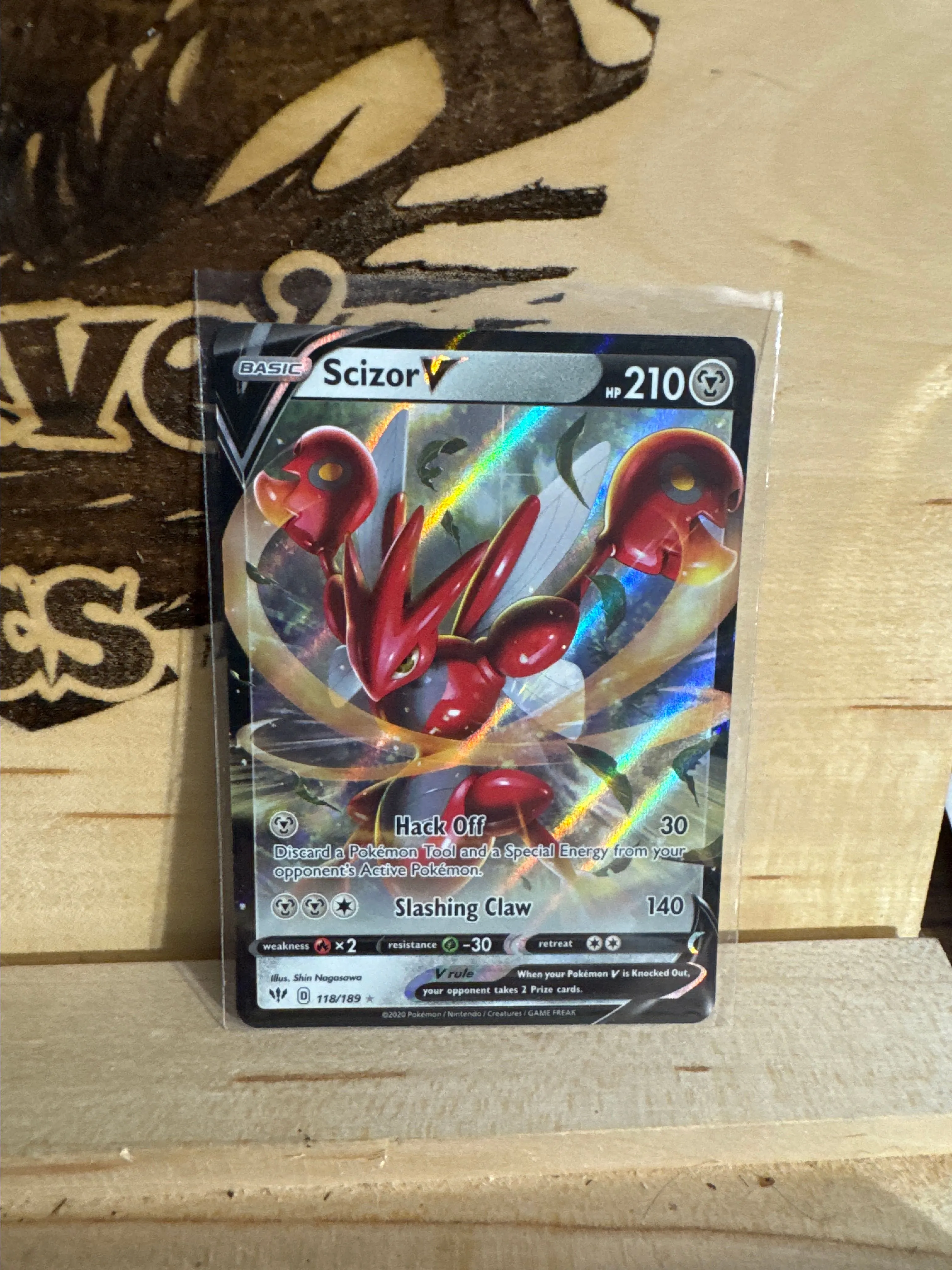 Product image for Scizor V #118 Pokemon Darkness Ablaze  
