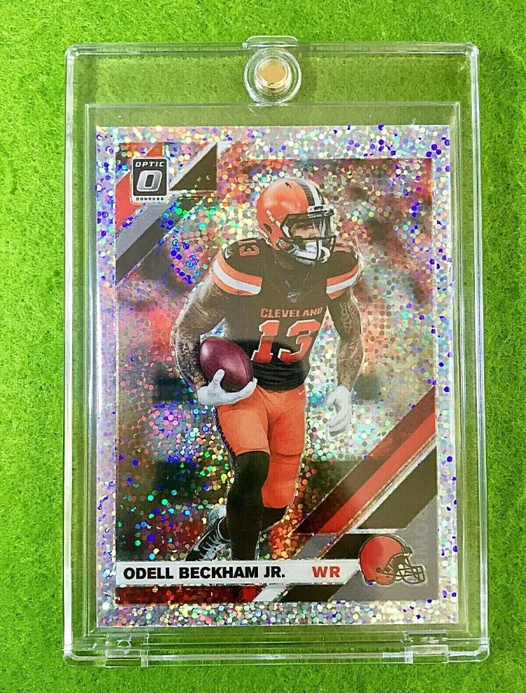 Product image for ODELL BECKHAM JR WHITE SPARKLE PRIZM CARD JERSEY #13 BROWNS SP/20 SSP 2019 Optic