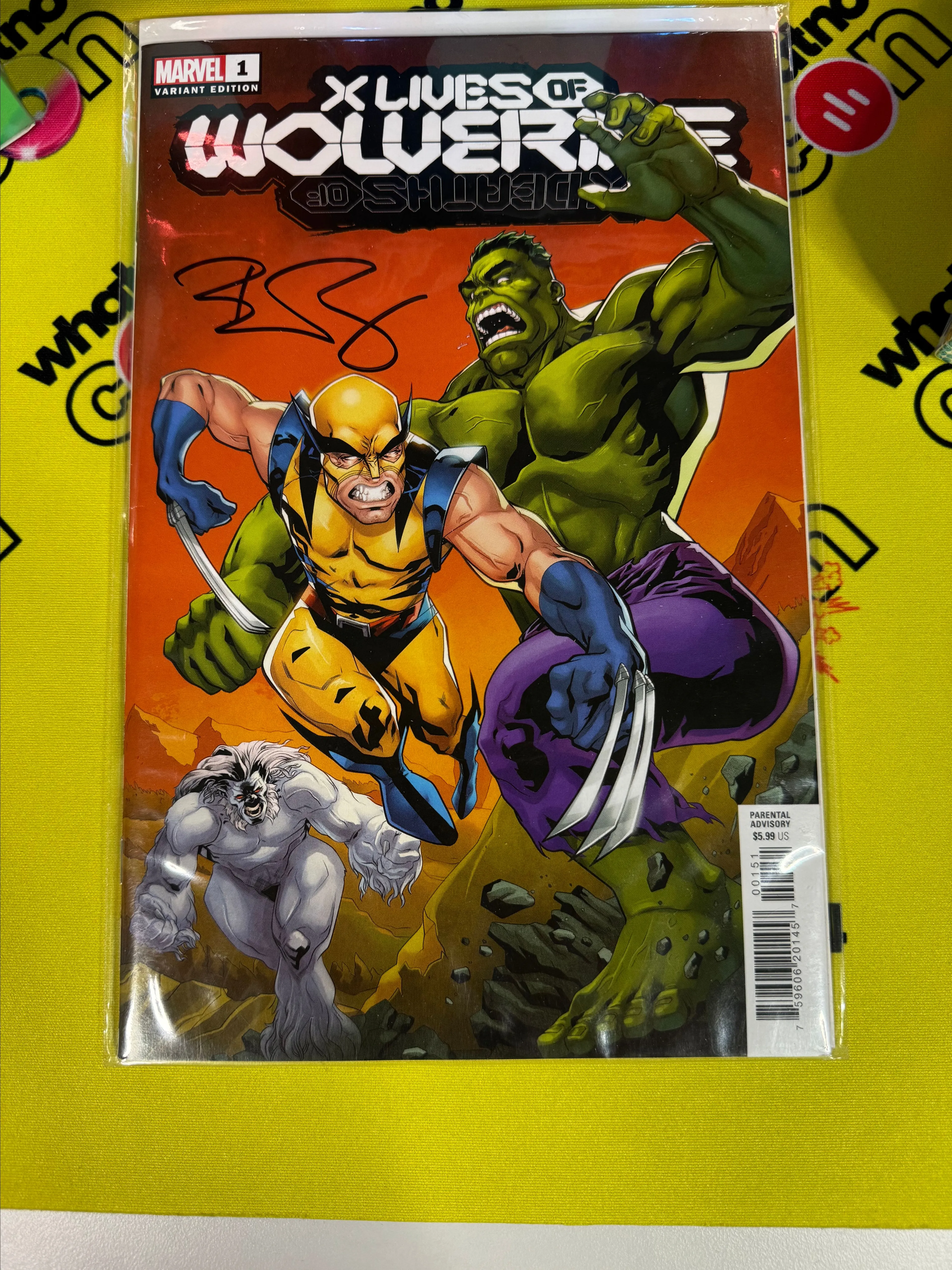Product image for Lives of wolverine #1 hulk cover signed