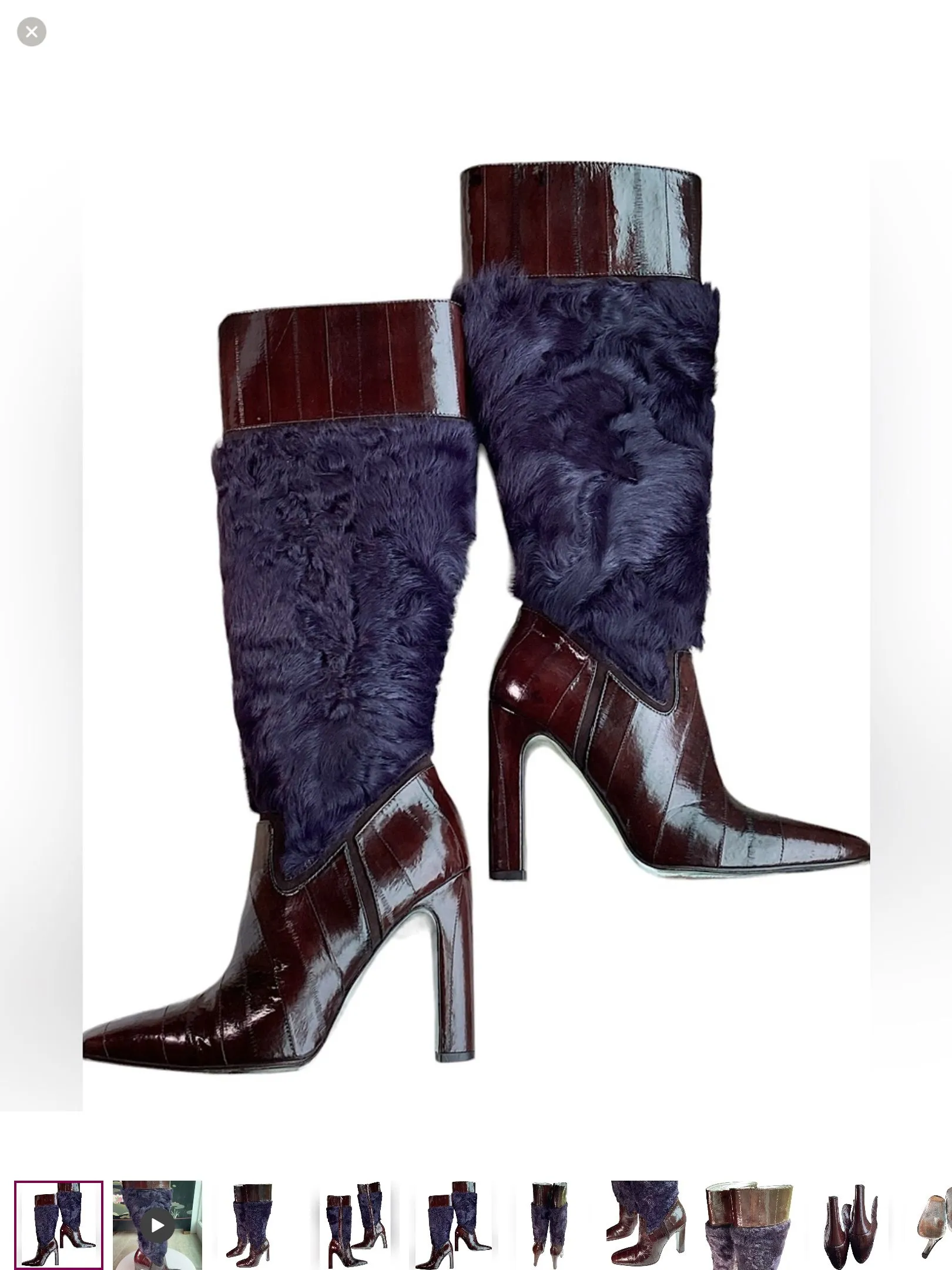 Product image for VERY RARE Dolce & Gabbana Eel Skin & Fur Boots