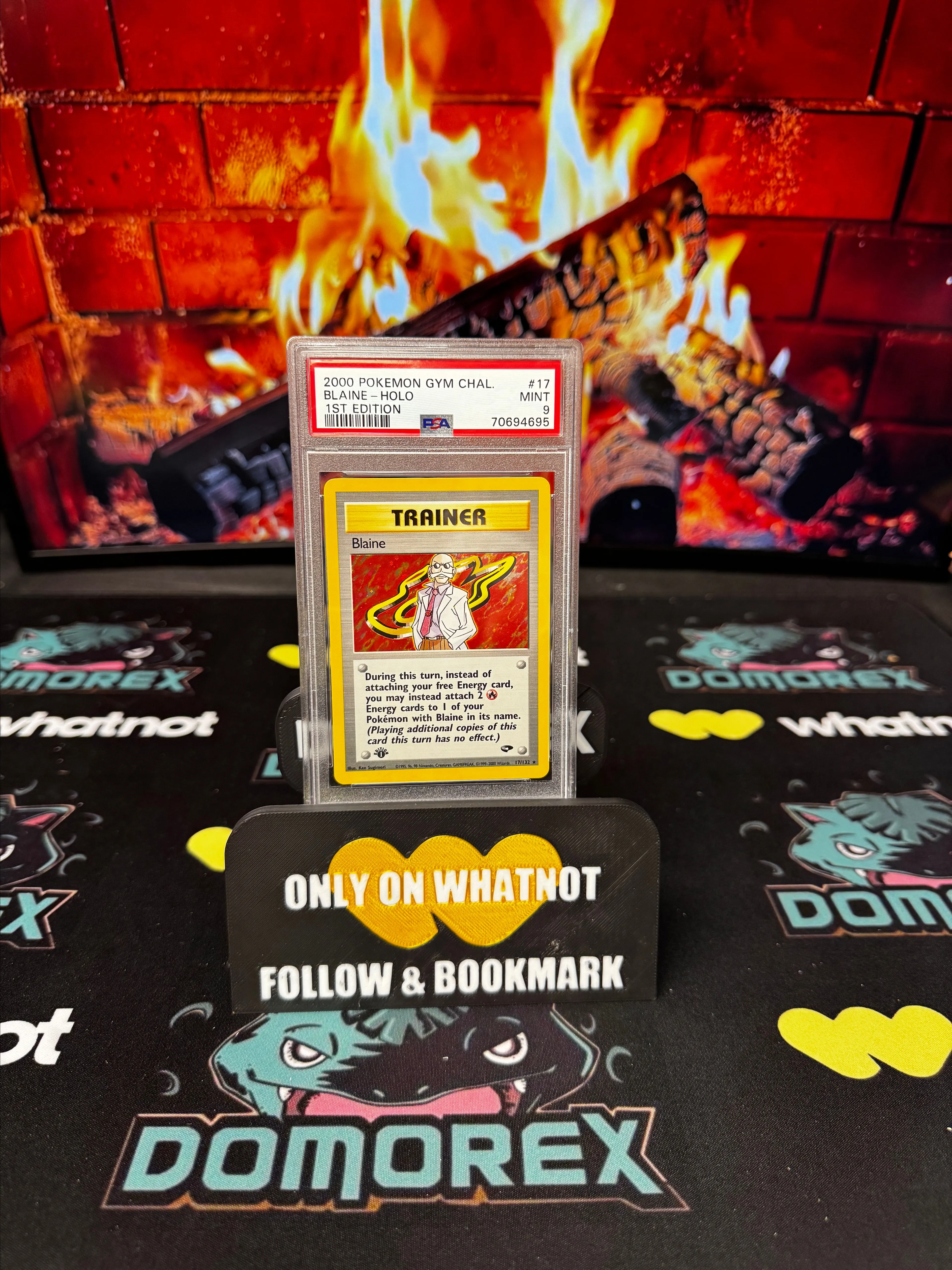 Product image for 2000 Pokémon Gym Challenge 1st Edition Blaine Holo- PSA 9