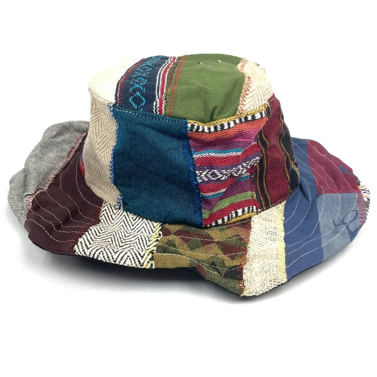 Product image for Multi Color Hemp Hippie Patch Bucket Hat