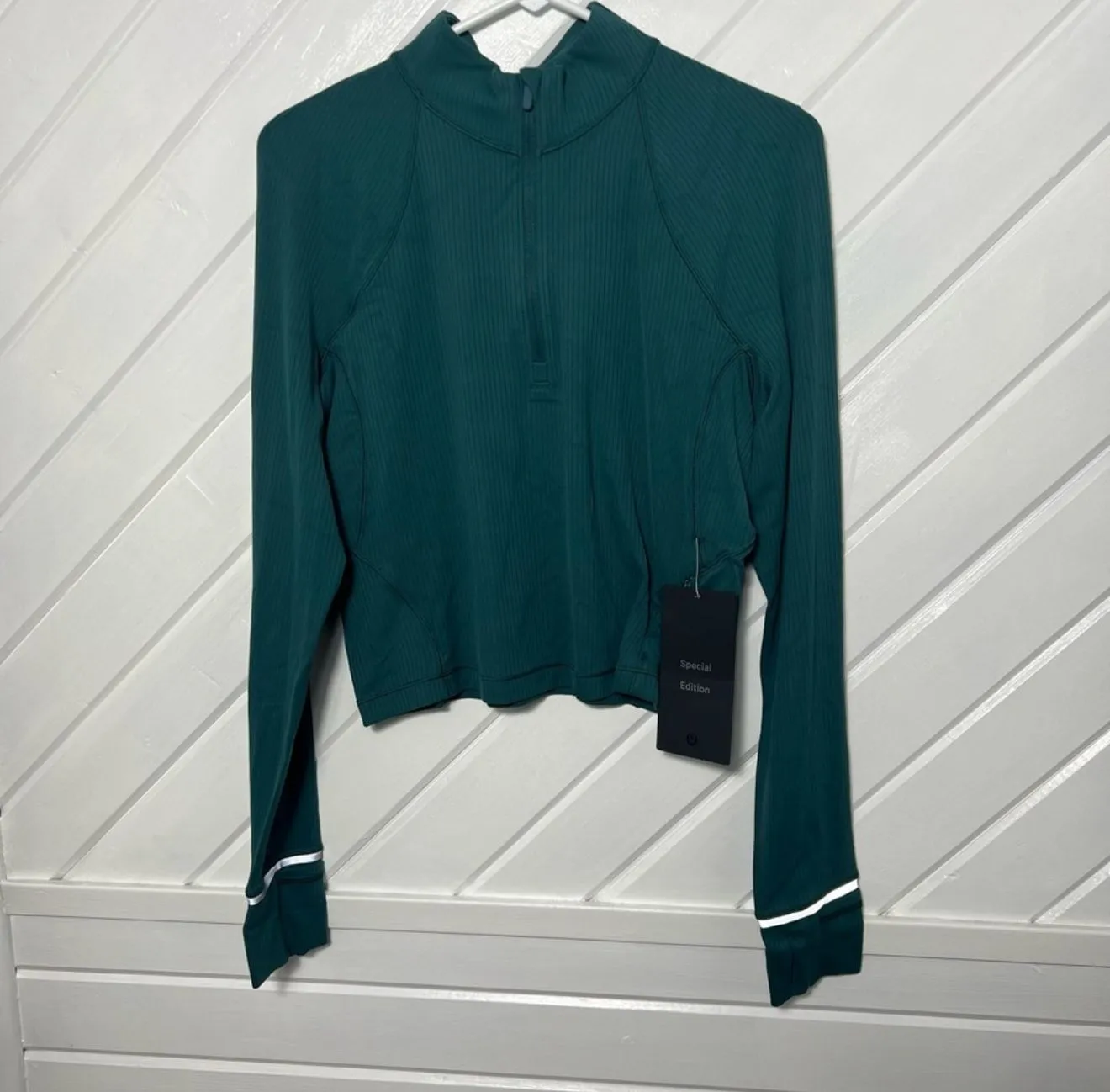 Product image for lululemon its rulu run ribbed cropped half zip