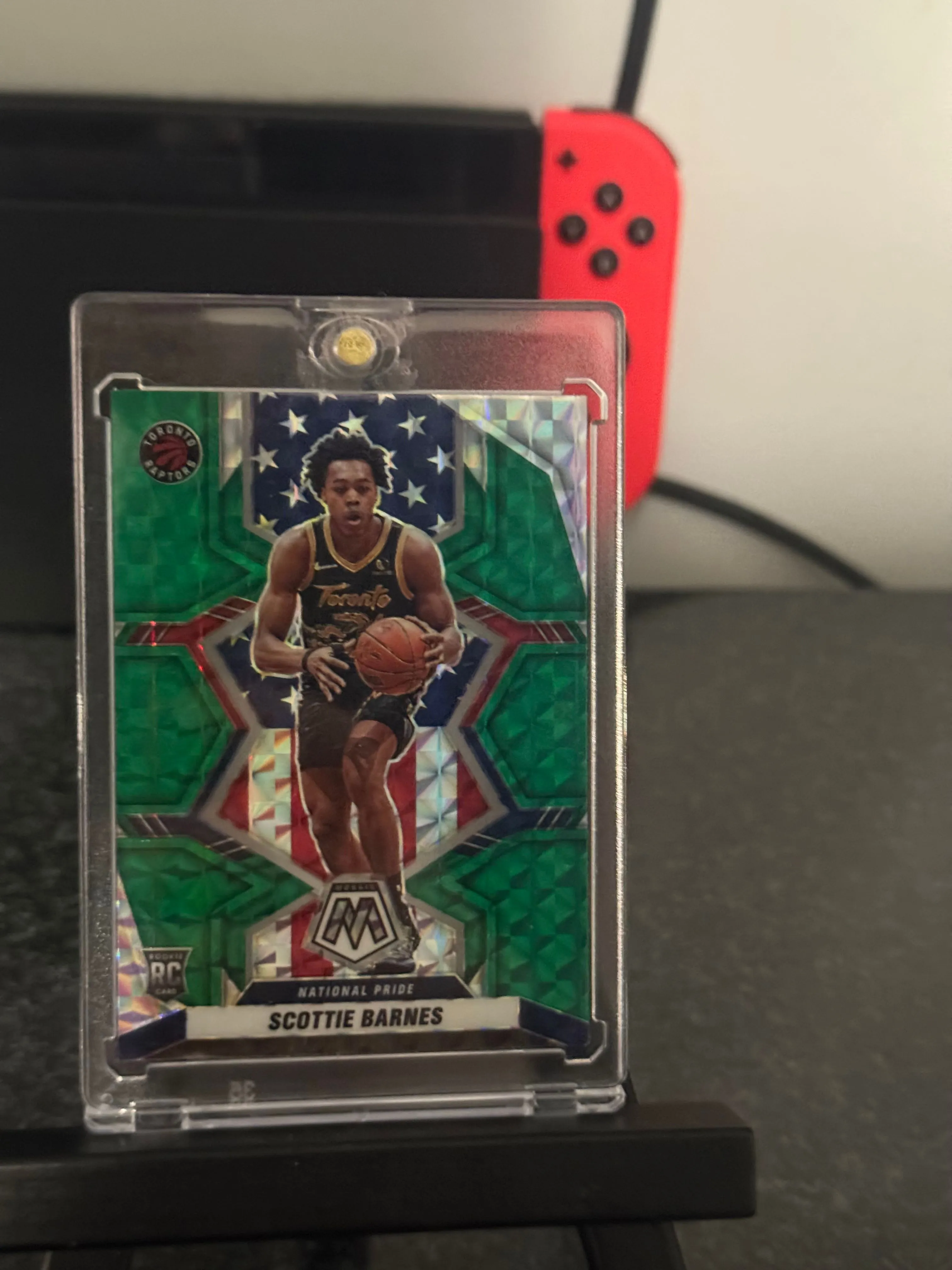 Product image for 2021-22 Panini Mosaic Scottie Barnes National Pride Rookie Card – Green Prizm