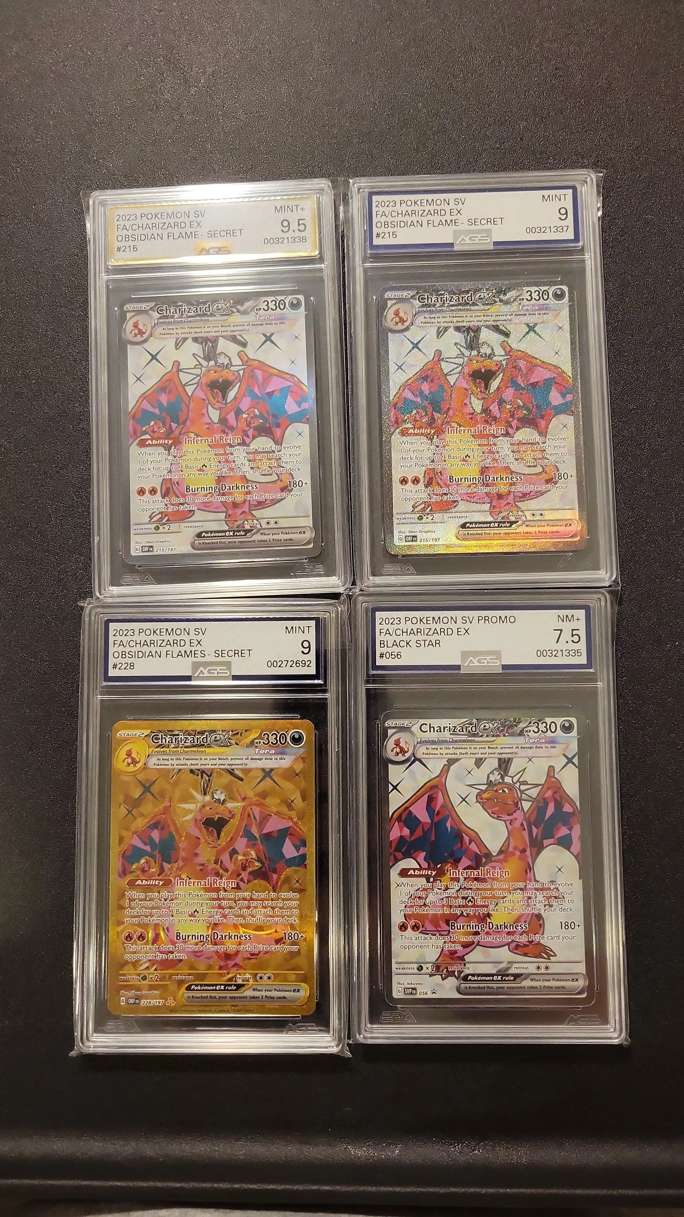 Product image for 4 CARD CHARIZARD LOT (AGS GRADED)