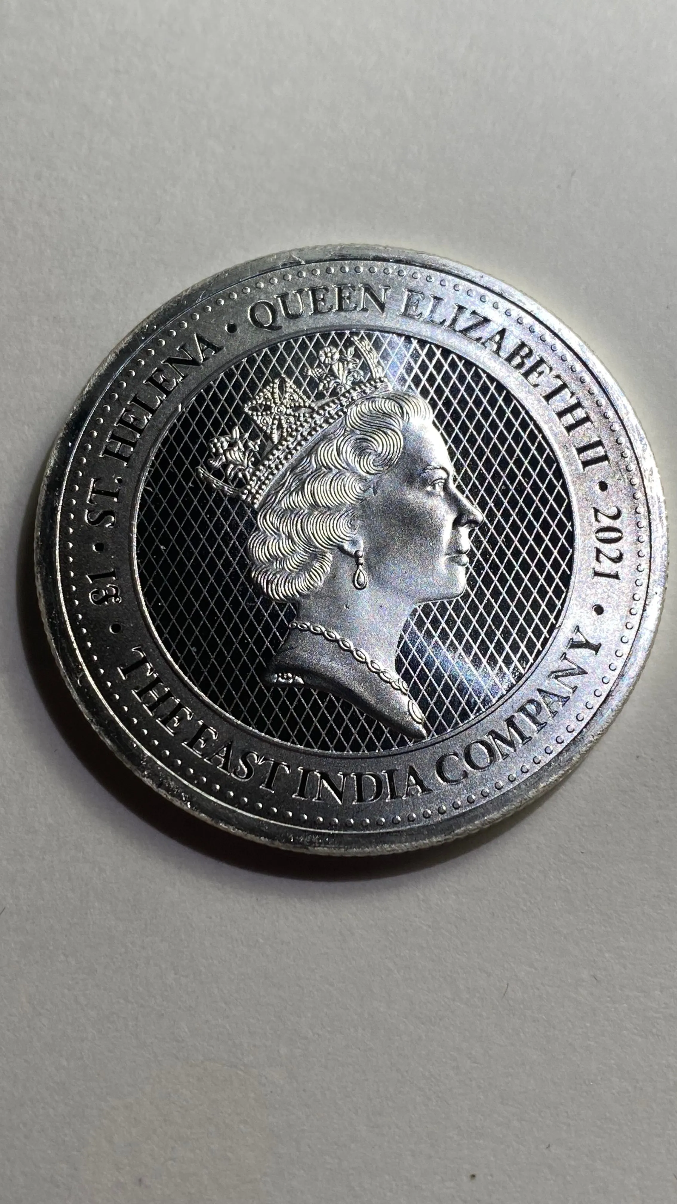 Product image for 2021 St Helena Angel 1 Ounce  0.999 Silver East India Company