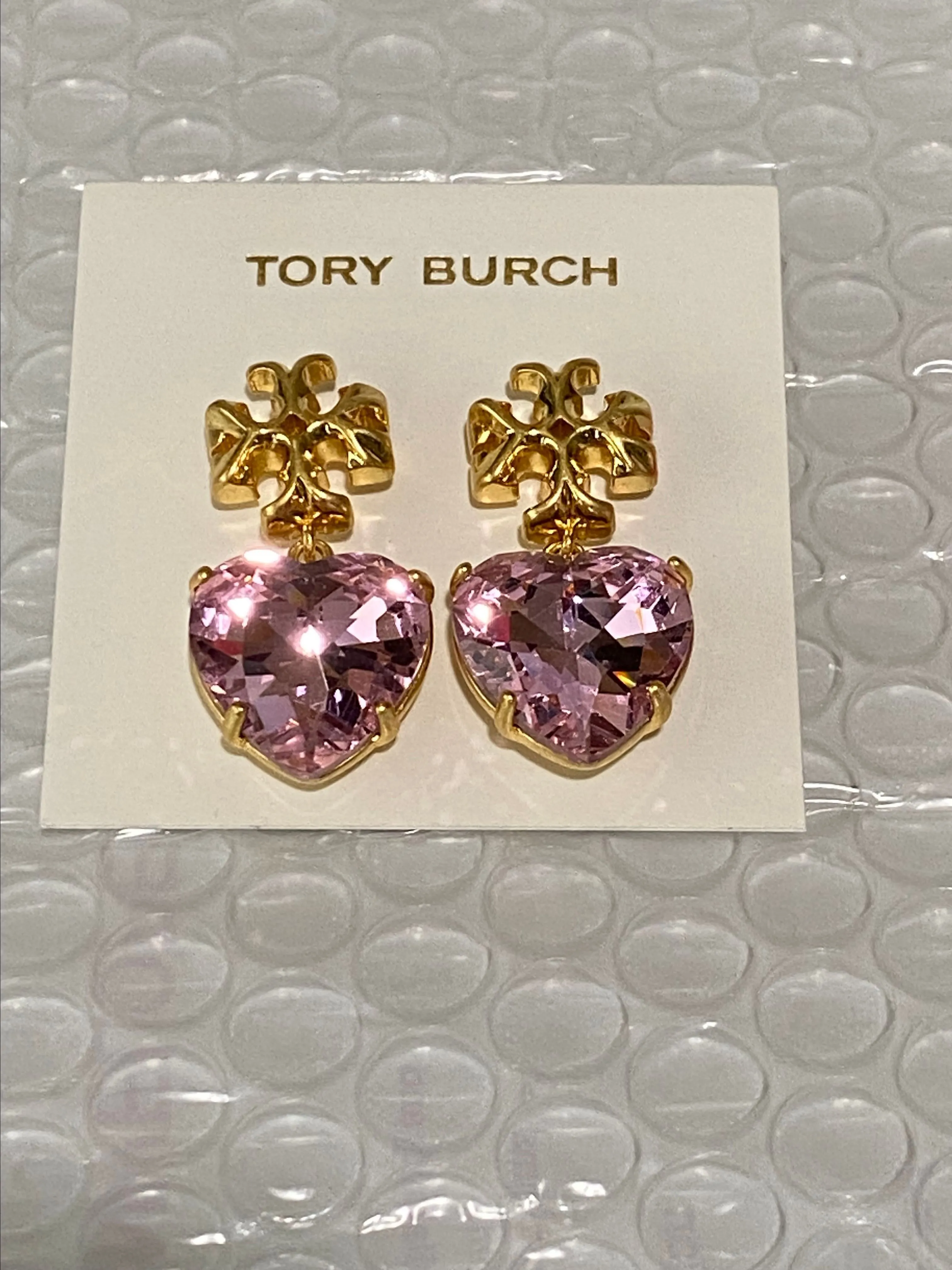 Product image for Tory Burch pink heart earrings