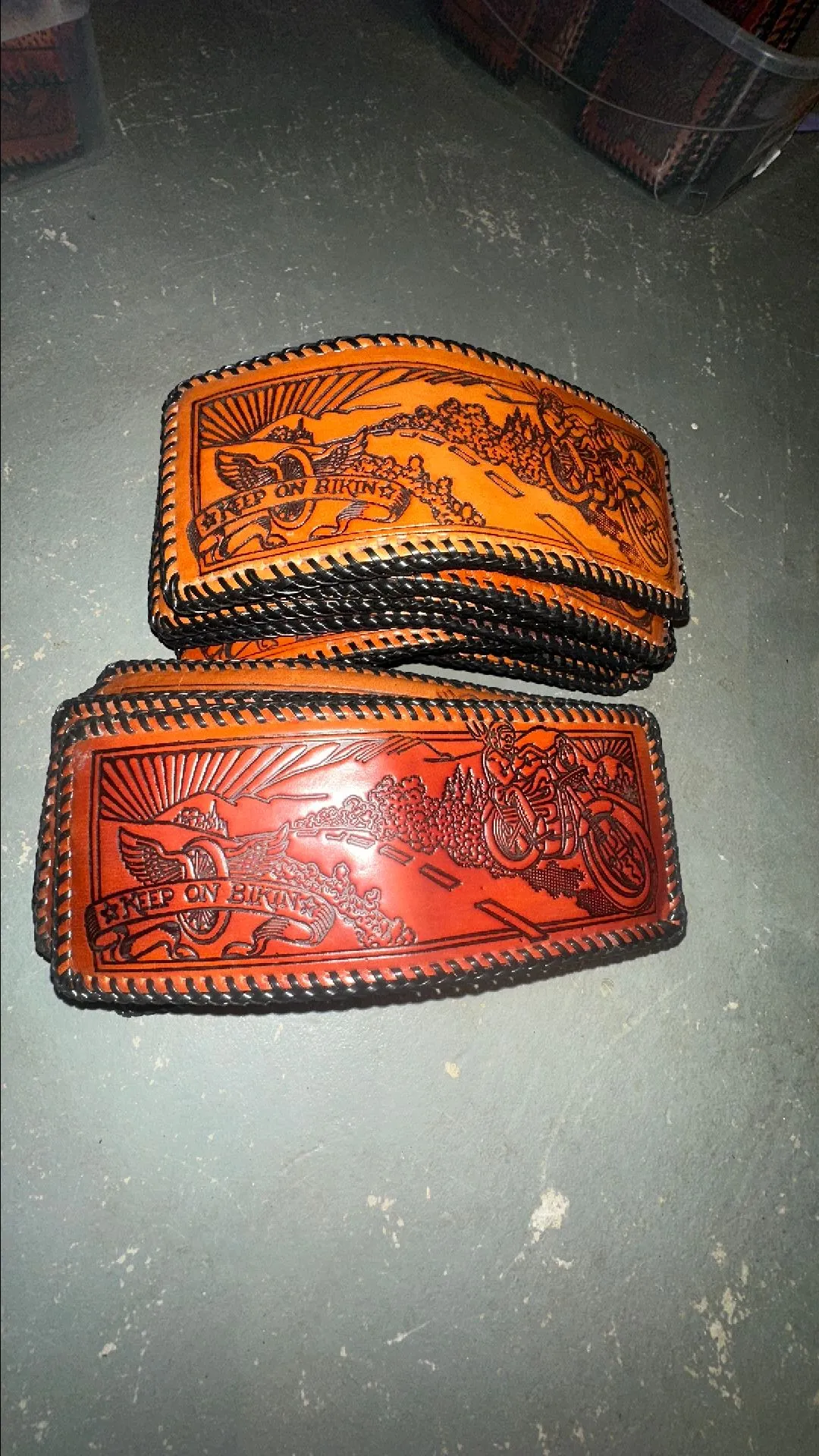 Product image for Keep on biking leather wallet