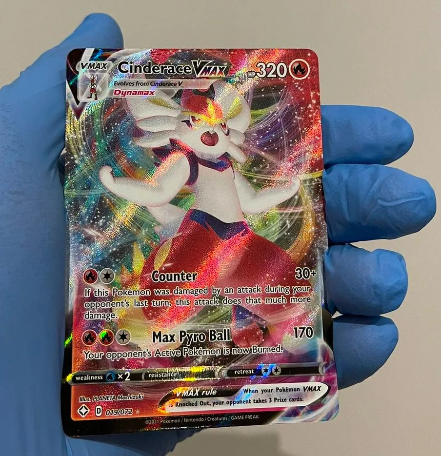 cinderace pokemon card holographic Pokemon TCG - Cinderace V Fusion Strike Full Art Holo Card 044/264 main image 1