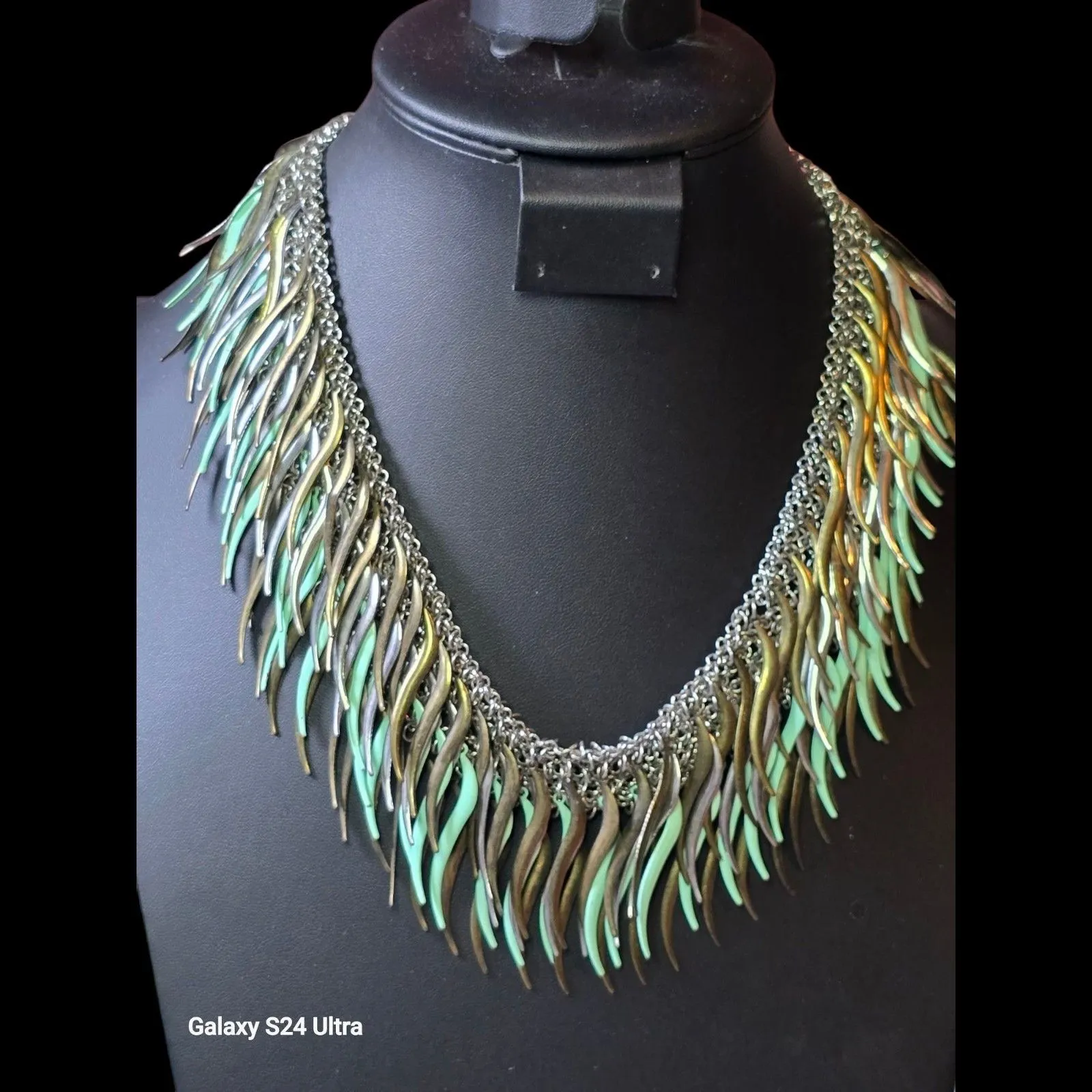 Product image for 070 Vintage Metal and Enamel ChaCha Necklace 20" 