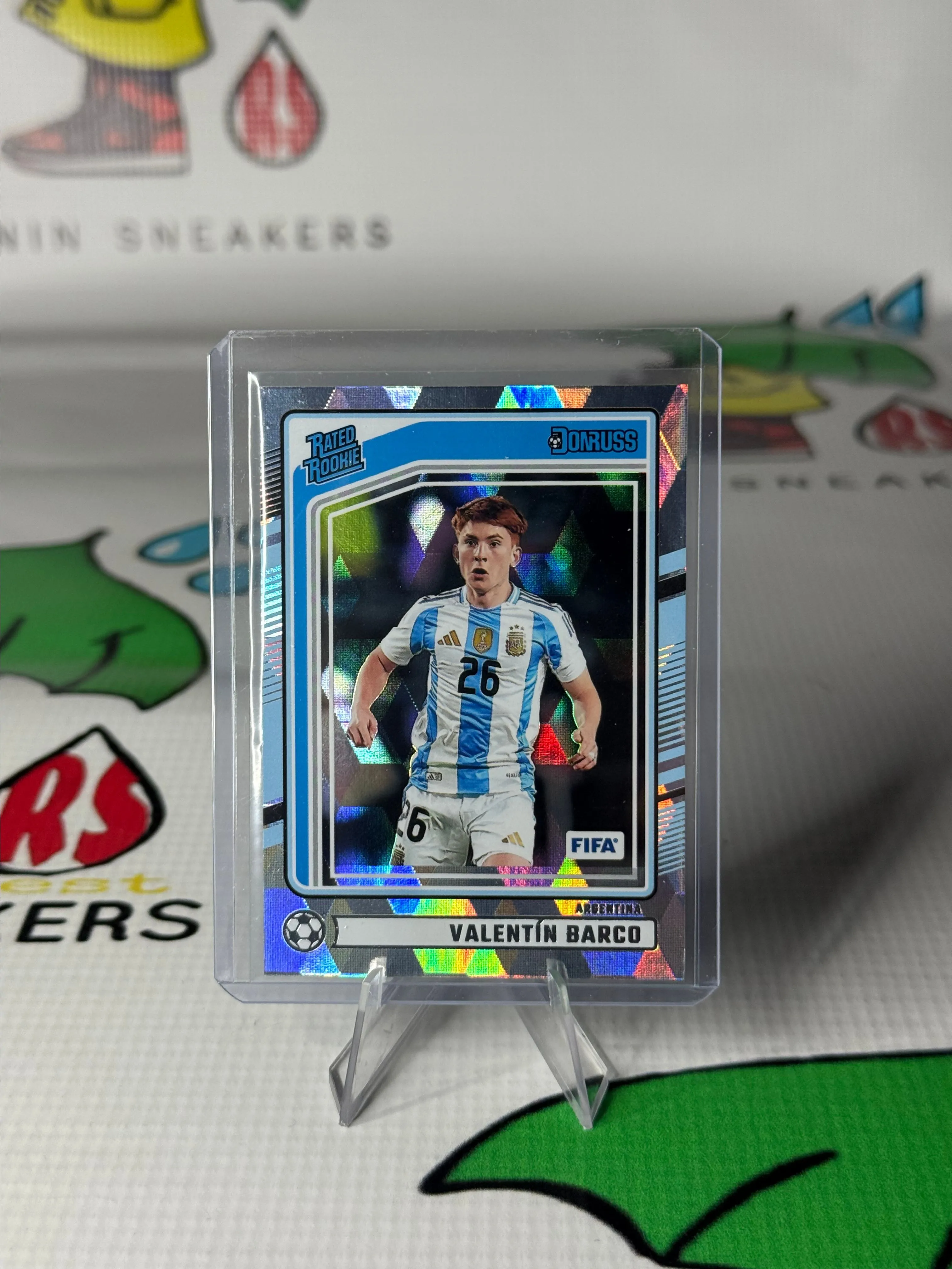 Product image for Valentin Barco RC 2024-25 Donruss Soccer Rated Rookie Cubic  Argentina