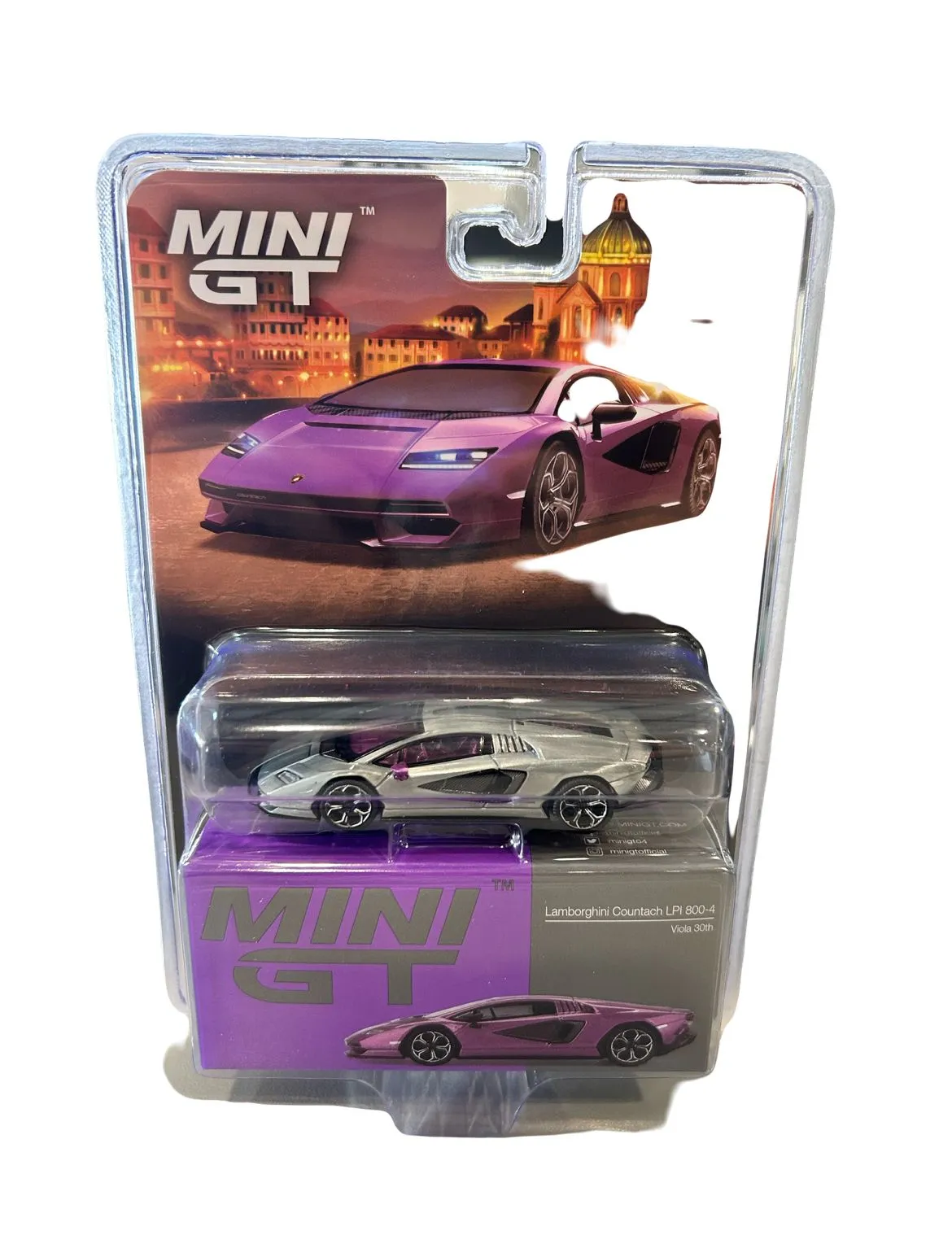 Product image for Mini Gt Lamborghini Countach LPI 800-4 Viola 30th (Purple) - CHASE