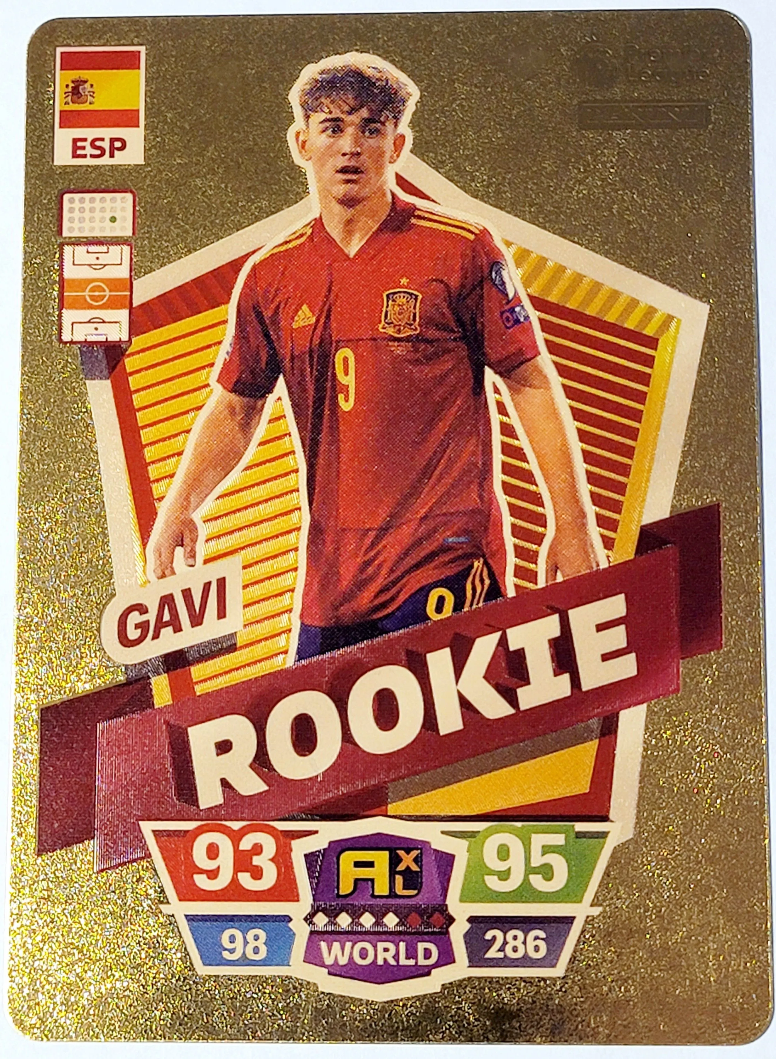 Product image for 2022 Panini Adrenalyn XL FIFA World Cup Qatar Rookie Gavi #16 Plastic Gold Color Card Near Mint Cond
