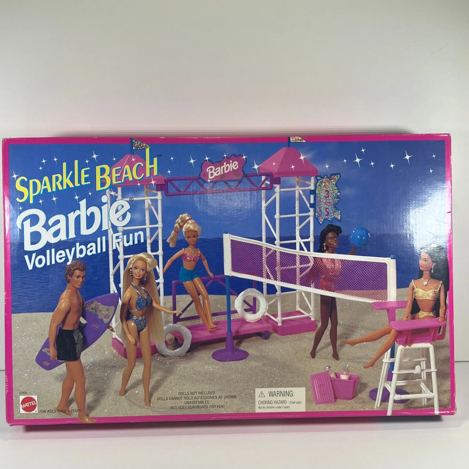 Product image for Barbie Sparkle Beach Volleyball Fun 1995 Mattel 67439 New