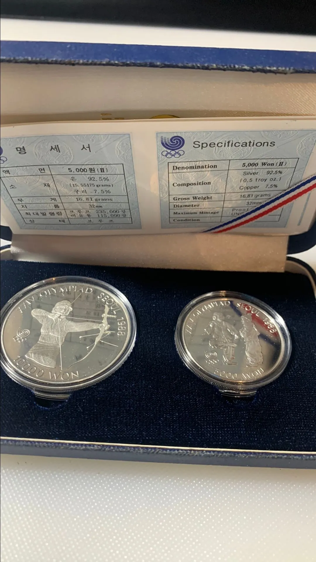 Product image for 1987 Korea Olympic 10000 won and 5000 won