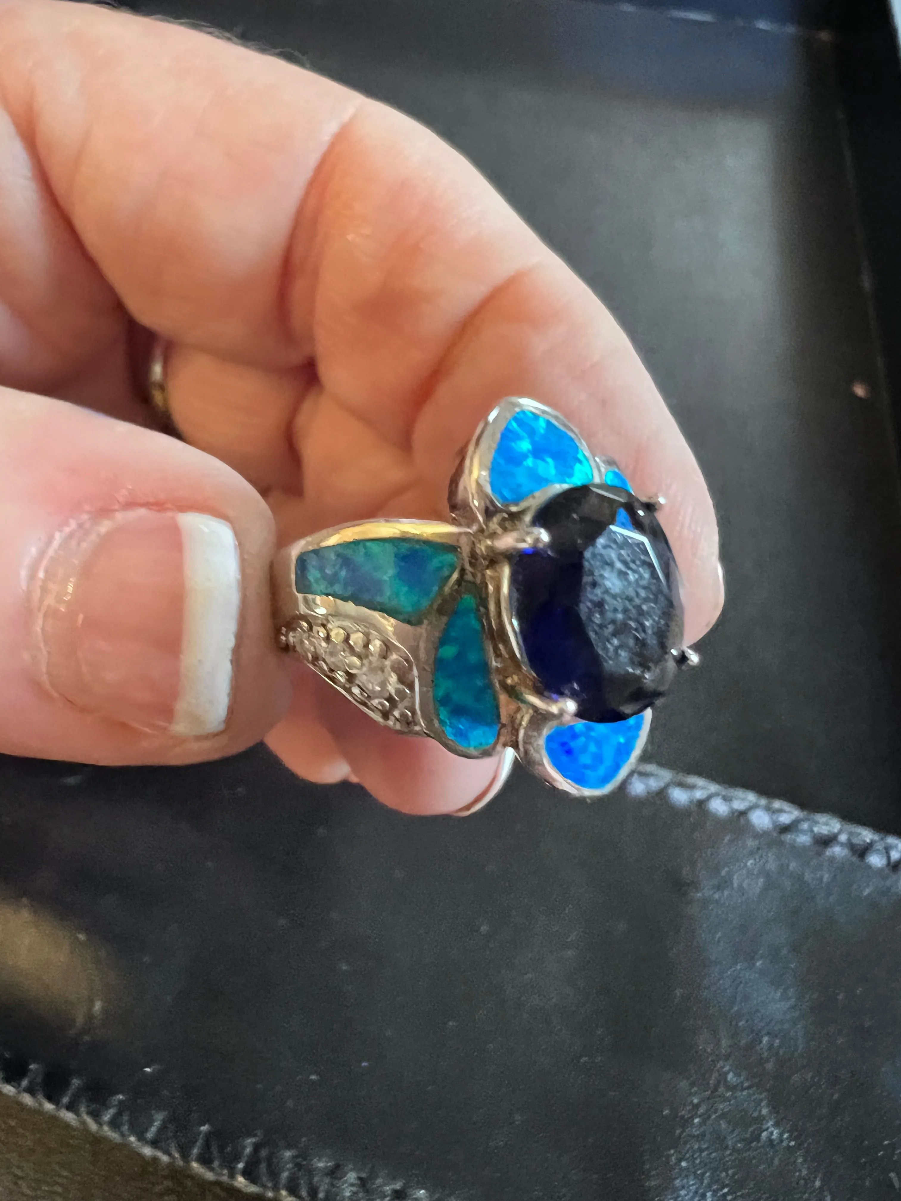 Product image for 33.  Australian opal Ring Simulated