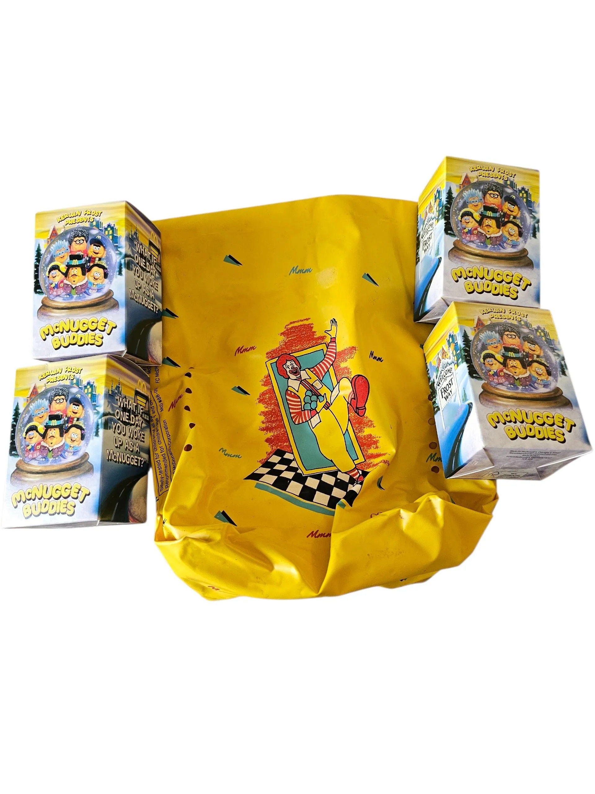 Product image for Vintage McDonald's Vinyl Lunch Bag + 4 NEW Kerwin Frost McNugget Buddies