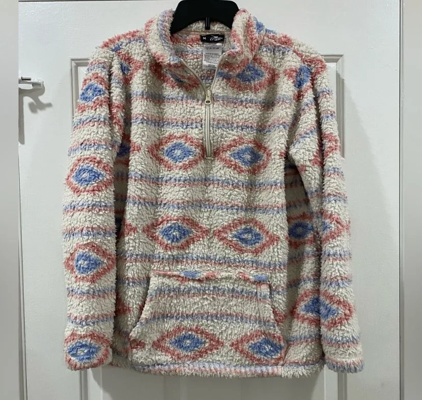 Product image for CRANE OFF WHITE GEOMETRIC PULLOVER SWEATER