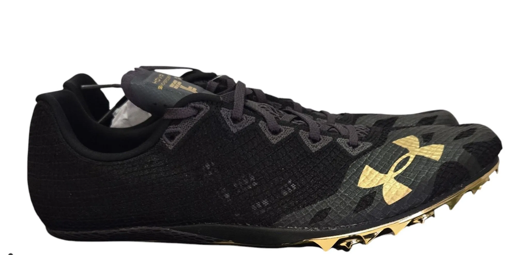Product image for Men's Size 13 Under Armour HOVR Smokerider Black Victory Sprint Spikes