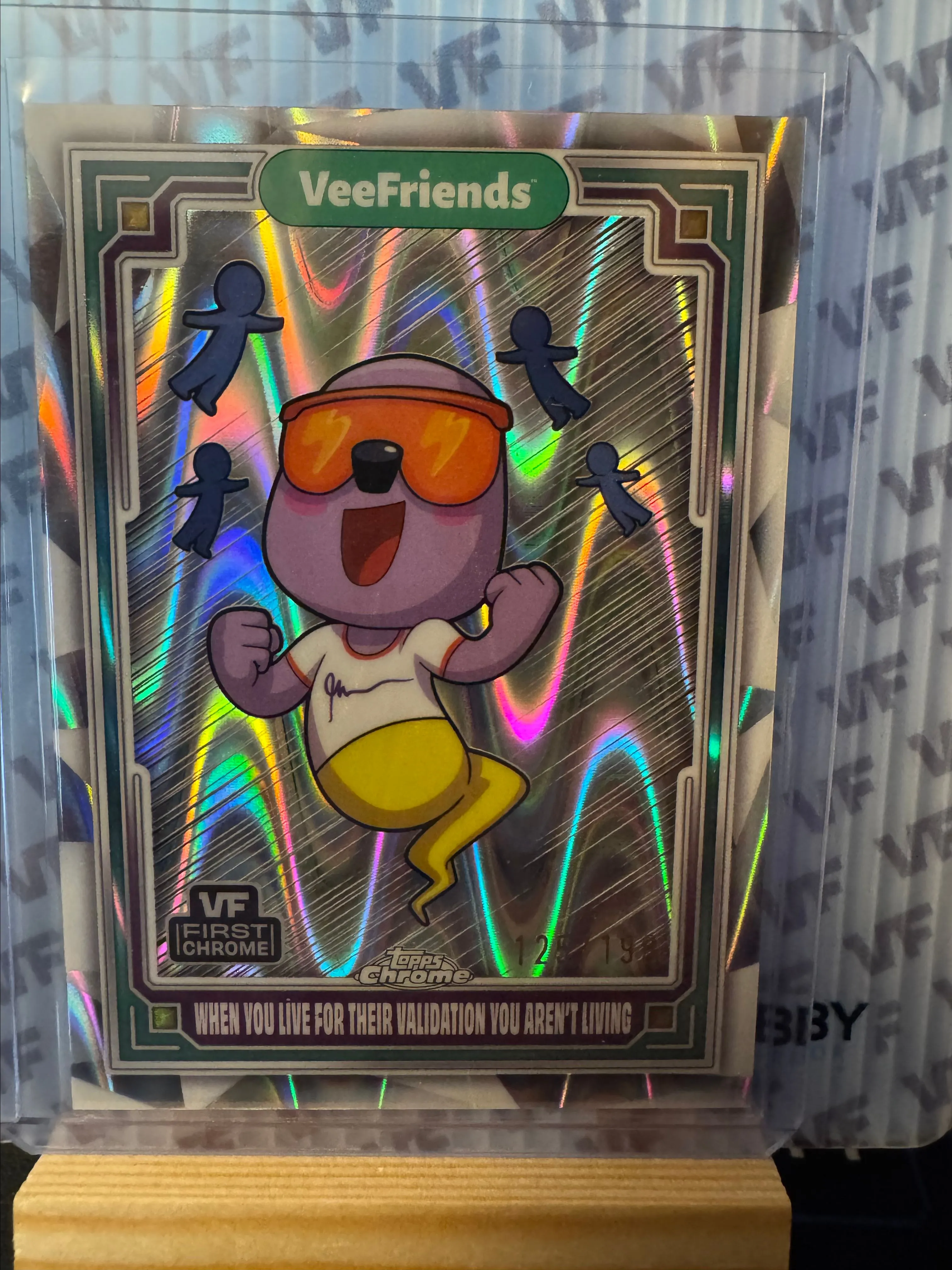 Product image for Veefriends Topps Chrome when you live for their validation you ain’t living 125/199