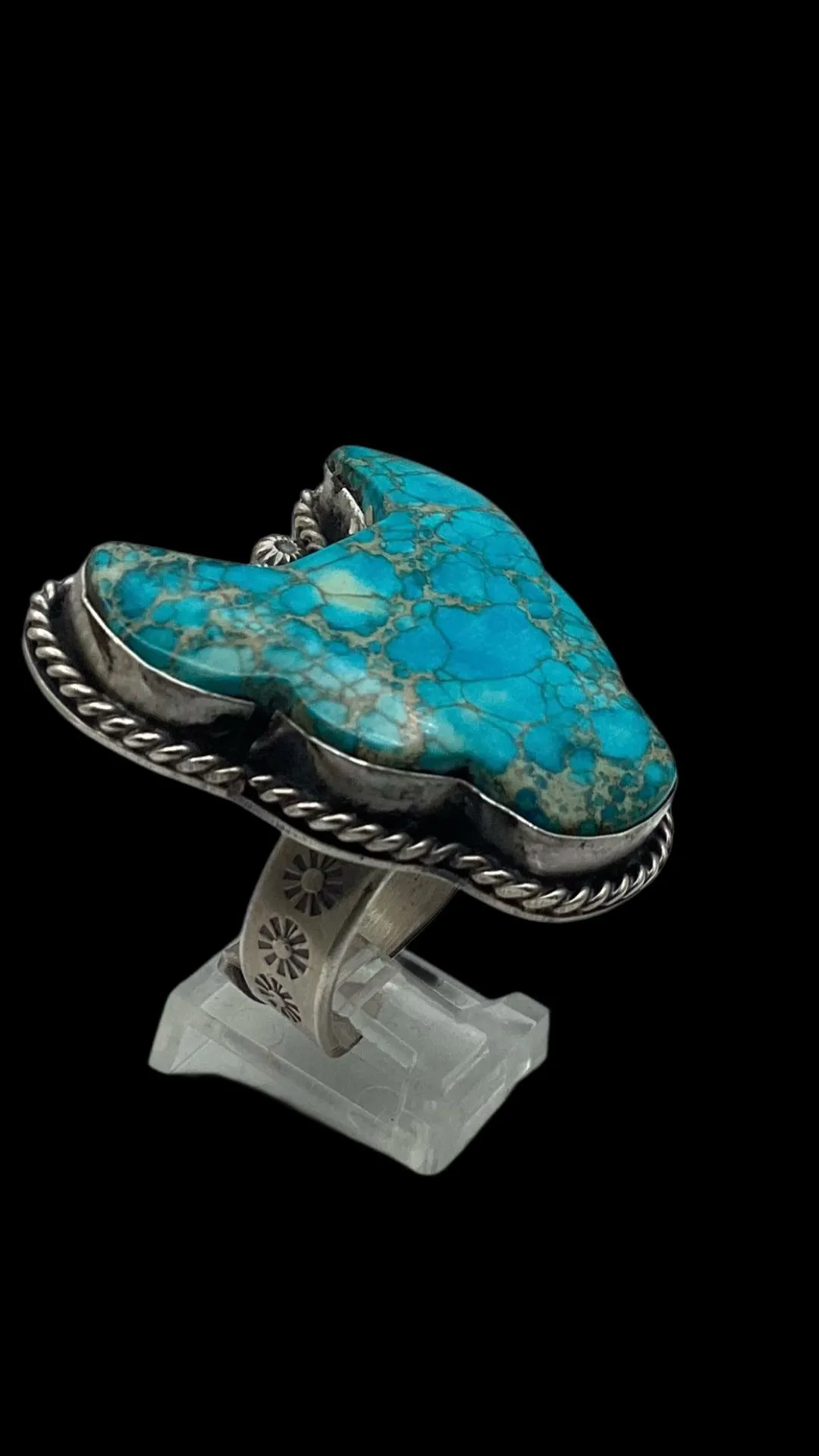 Product image for R2220 Sterling Silver 925 Adjustable Turquoise Ring Designed by Ned Nez