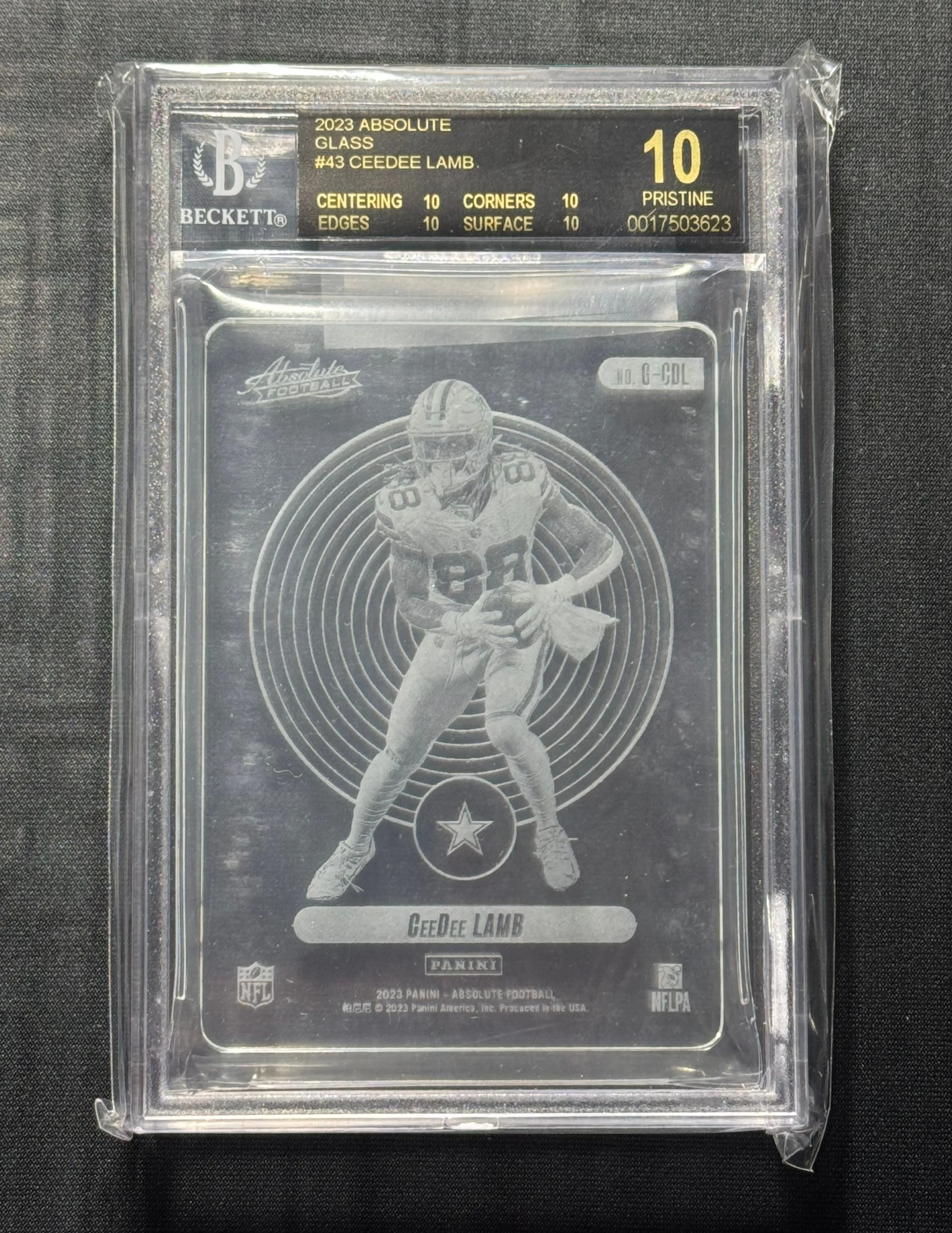 Product image for 2023 Panini Absolute Glass Ceedee Lamb Black Label BGS 10 Pristine SP