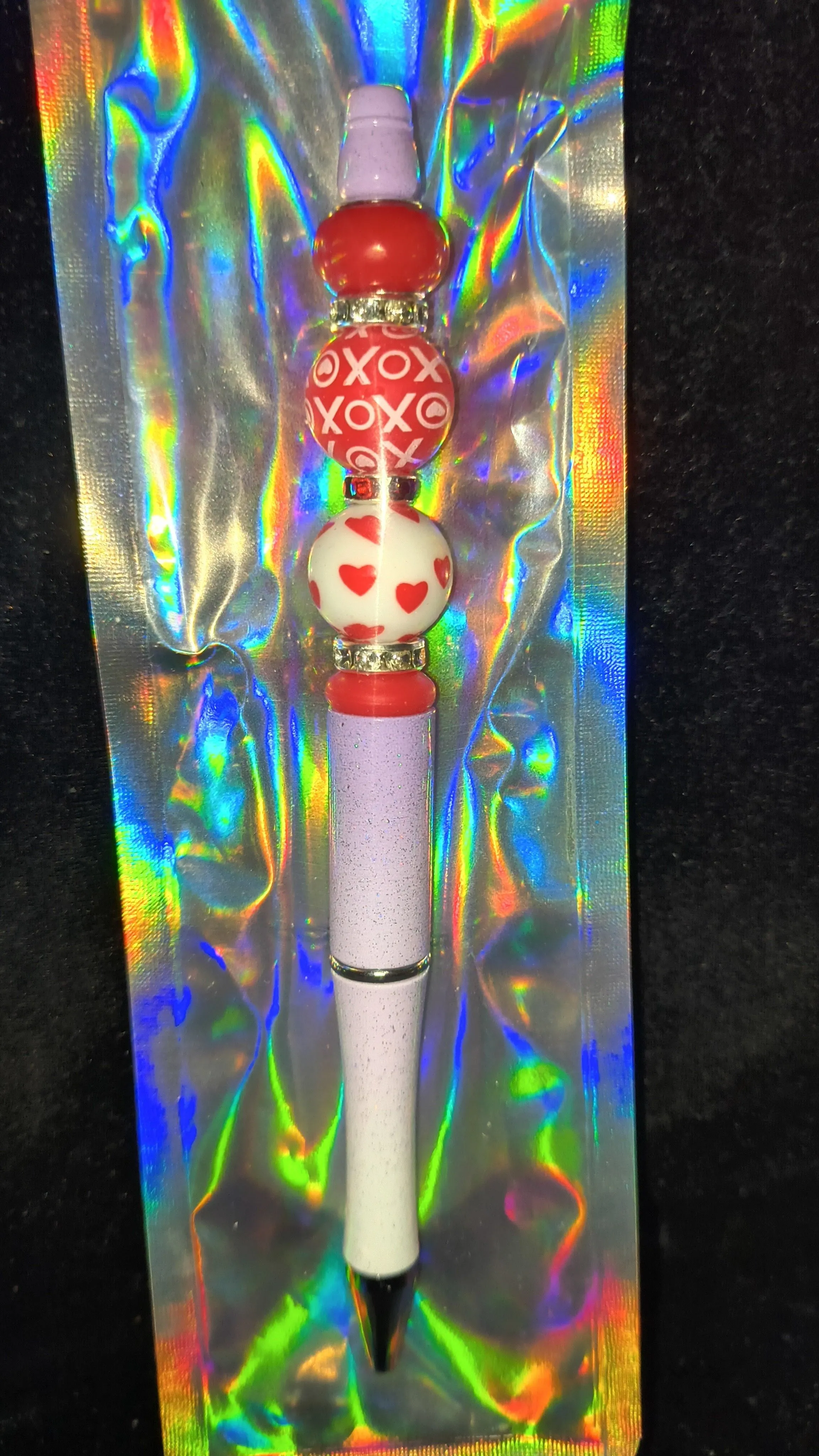 Product image for Beadable Pens - Lavender Glitter Ombre Bling "Love" #61