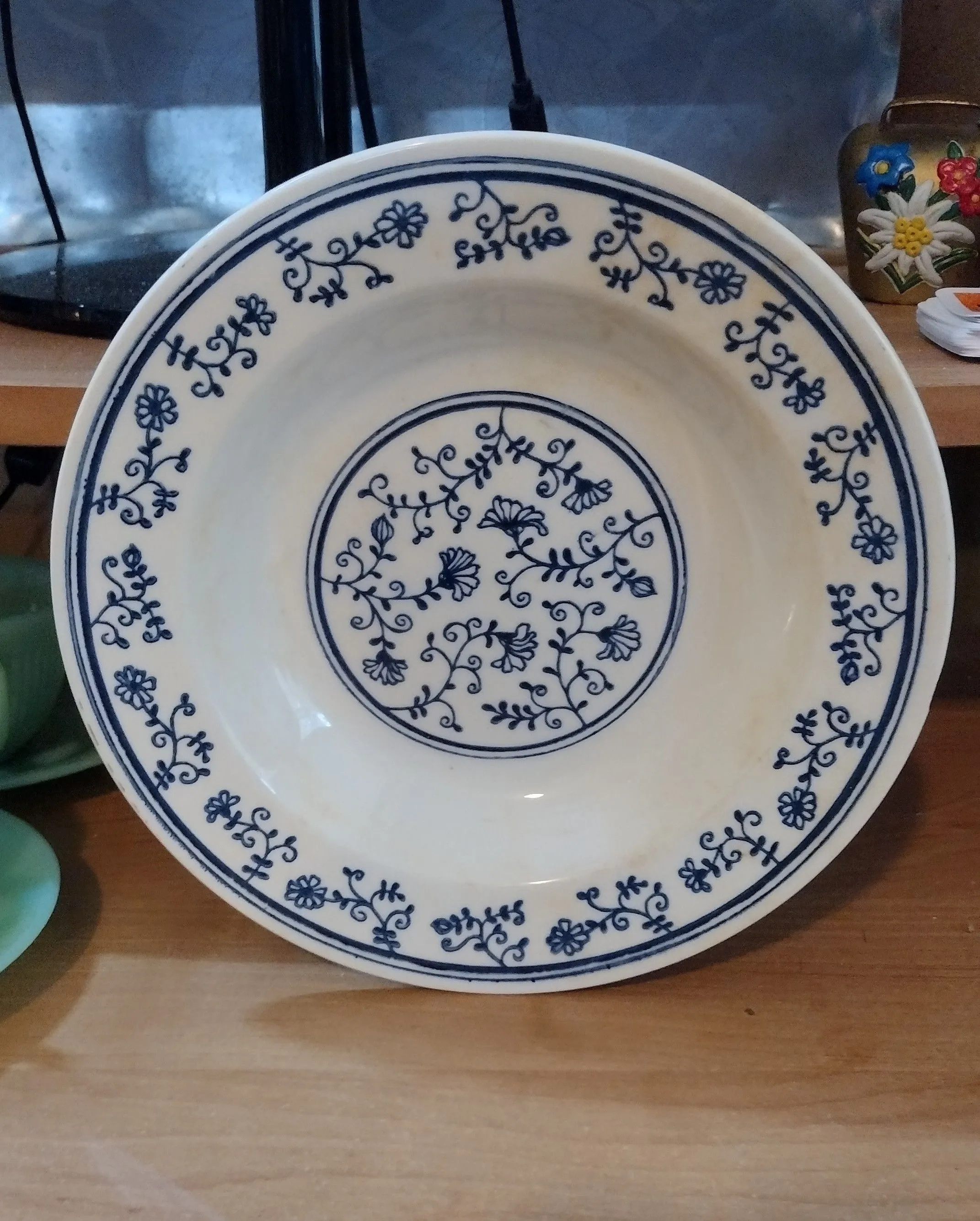 Product image for A6- 8" White & Blue Portage Bowl